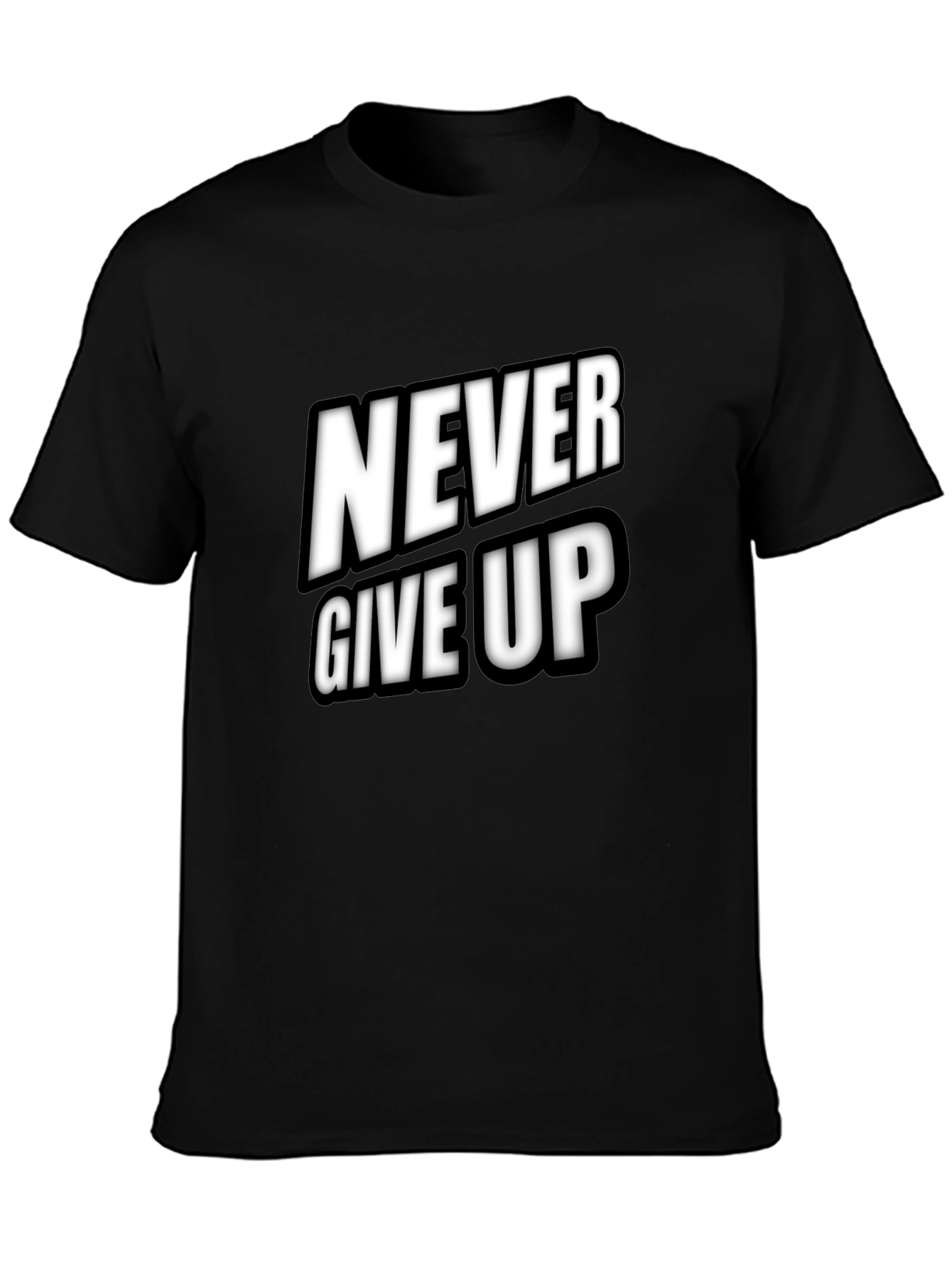 Never Give Up Black T-Shirt