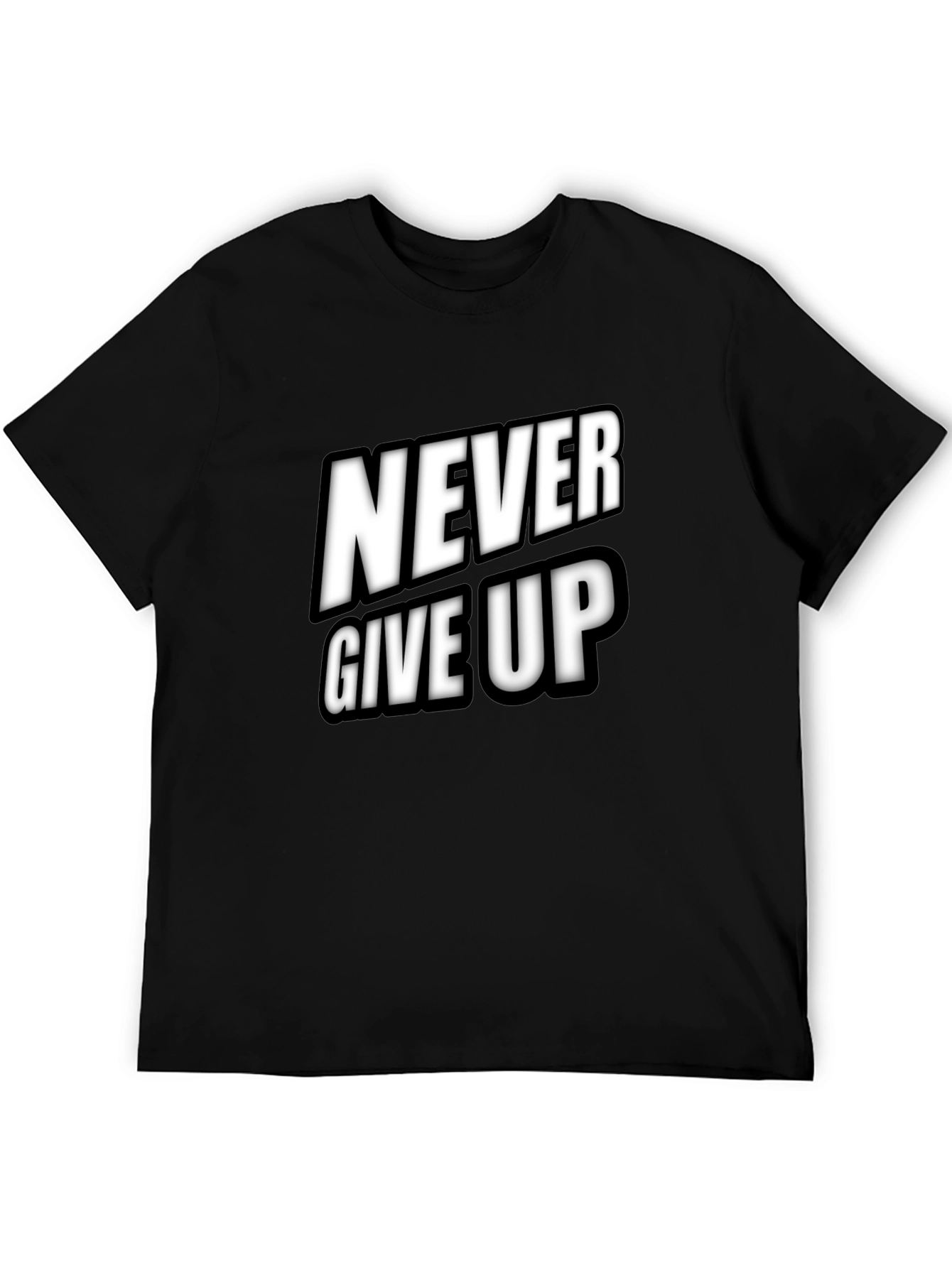 Never Give Up Black T-Shirt