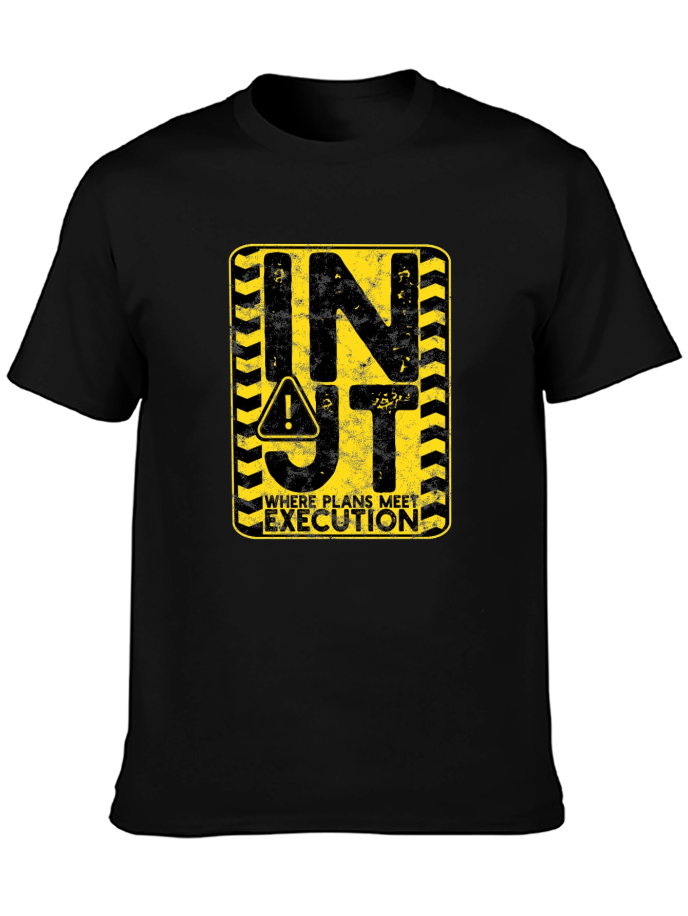 INJT Construction Sign Black Graphic Tee