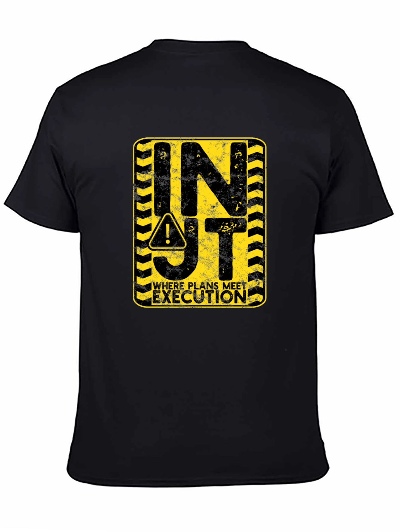 INJT Construction Sign Black Graphic Tee
