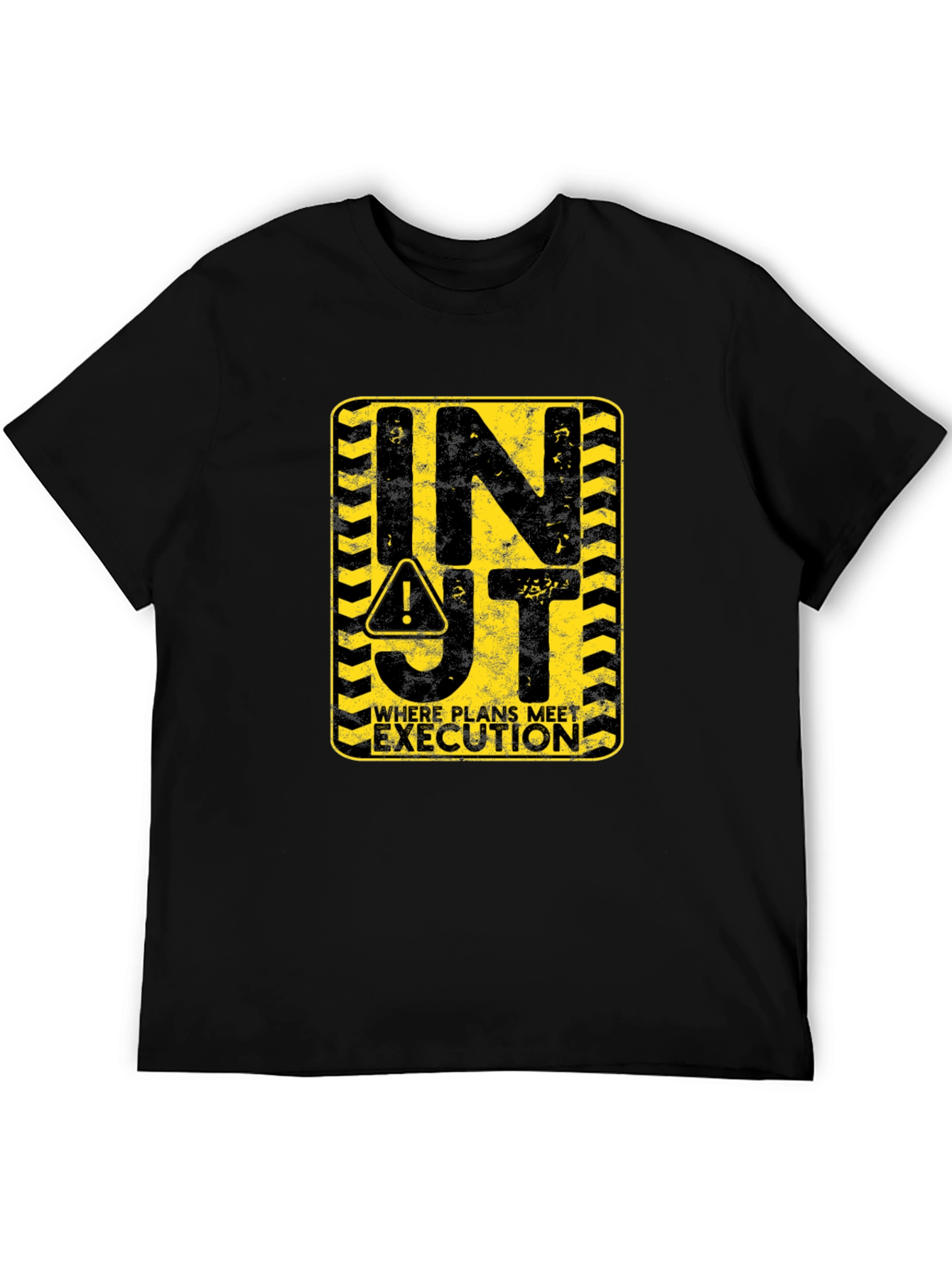 INJT Construction Sign Black Graphic Tee