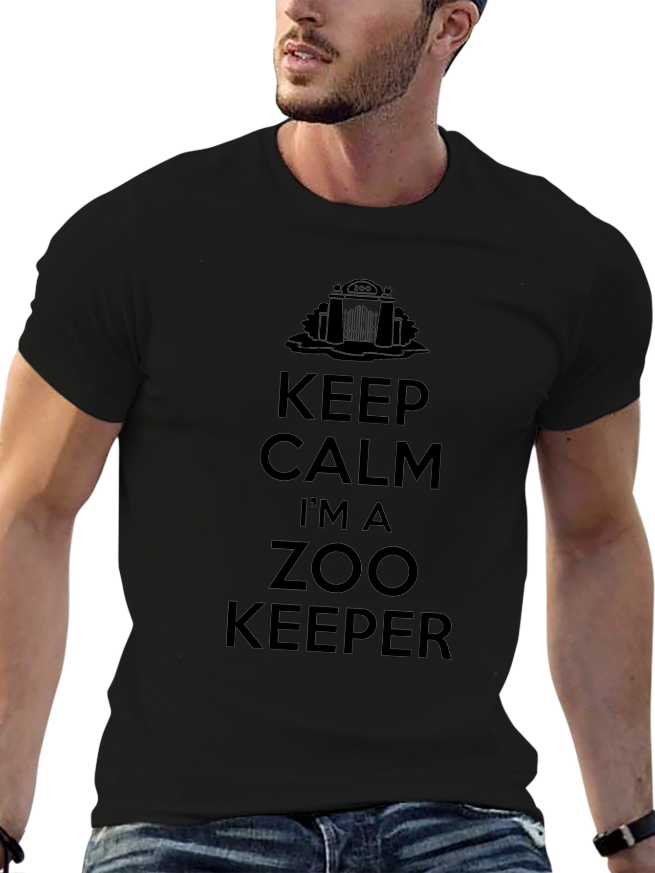 Keep Calm Zoo Keeper Black T-Shirt