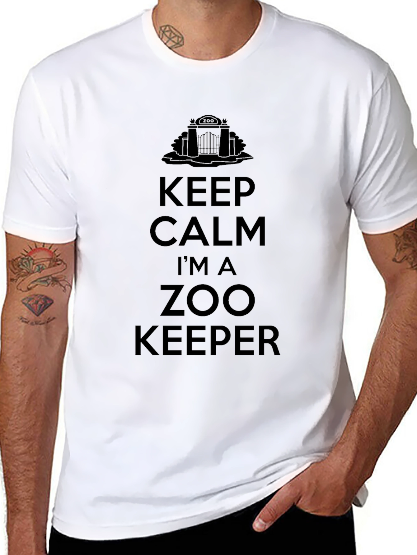Keep Calm Zoo Keeper Black T-Shirt