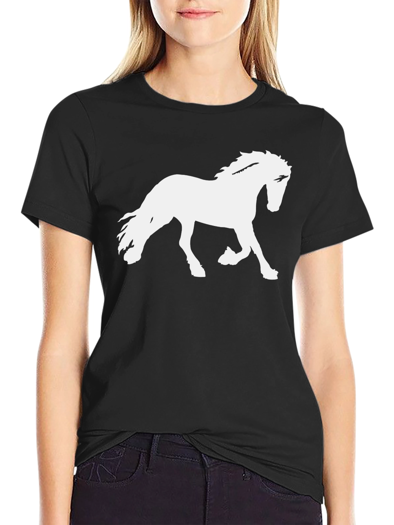 Horse Graphic Tee - Stylish Black T-Shirt