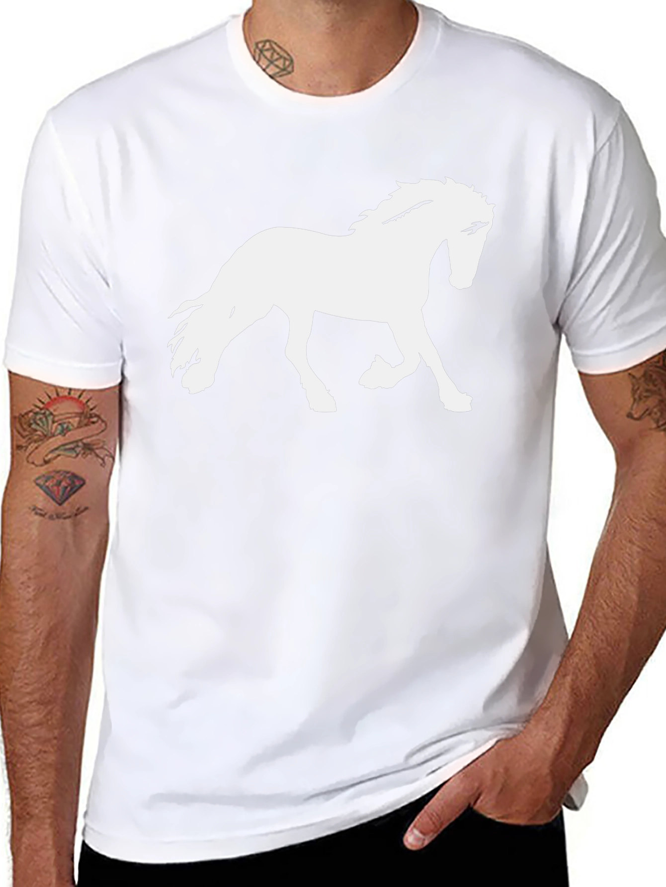 Horse Graphic Tee - Stylish Black T-Shirt