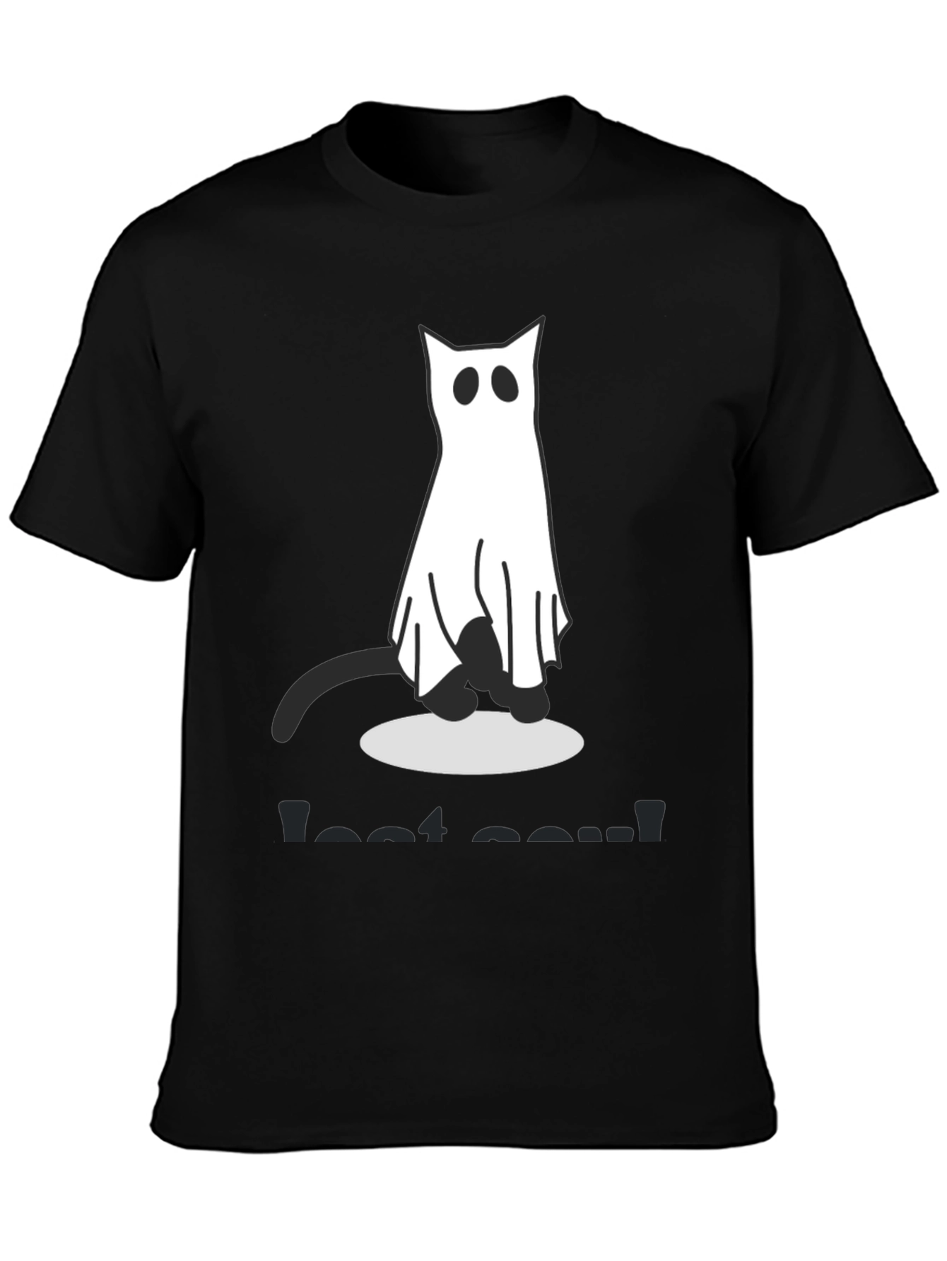 Ghost Cat Graphic Tee - Spooky Season Shirt