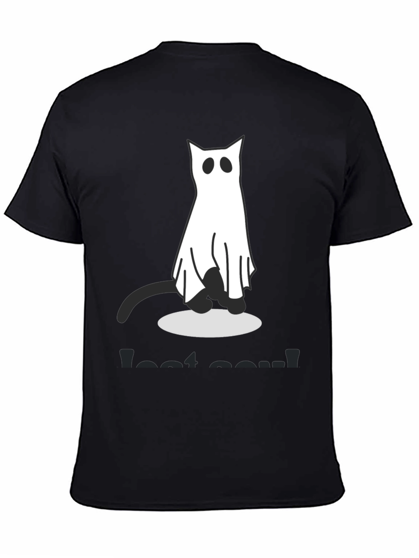 Ghost Cat Graphic Tee - Spooky Season Shirt