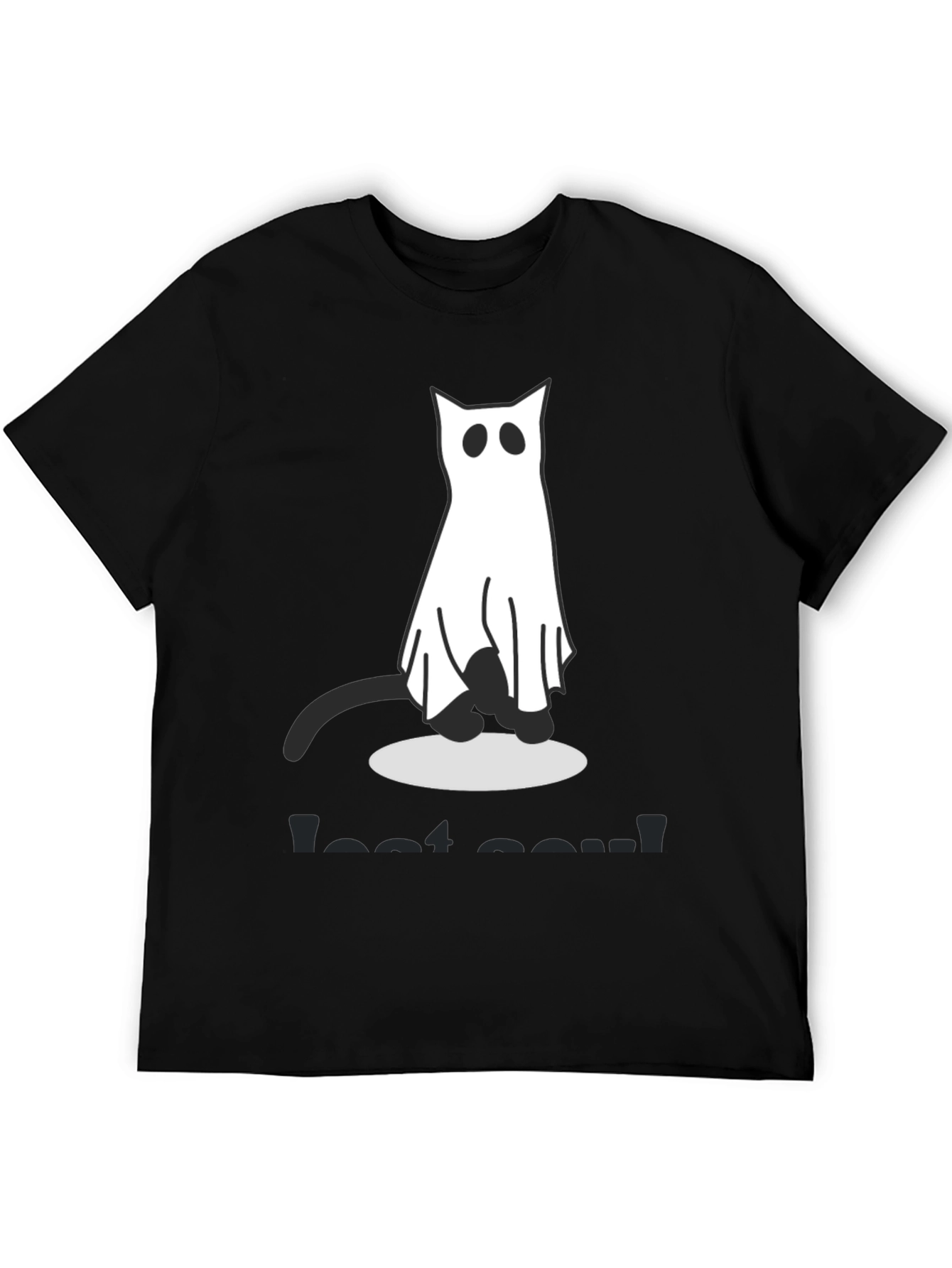 Ghost Cat Graphic Tee - Spooky Season Shirt