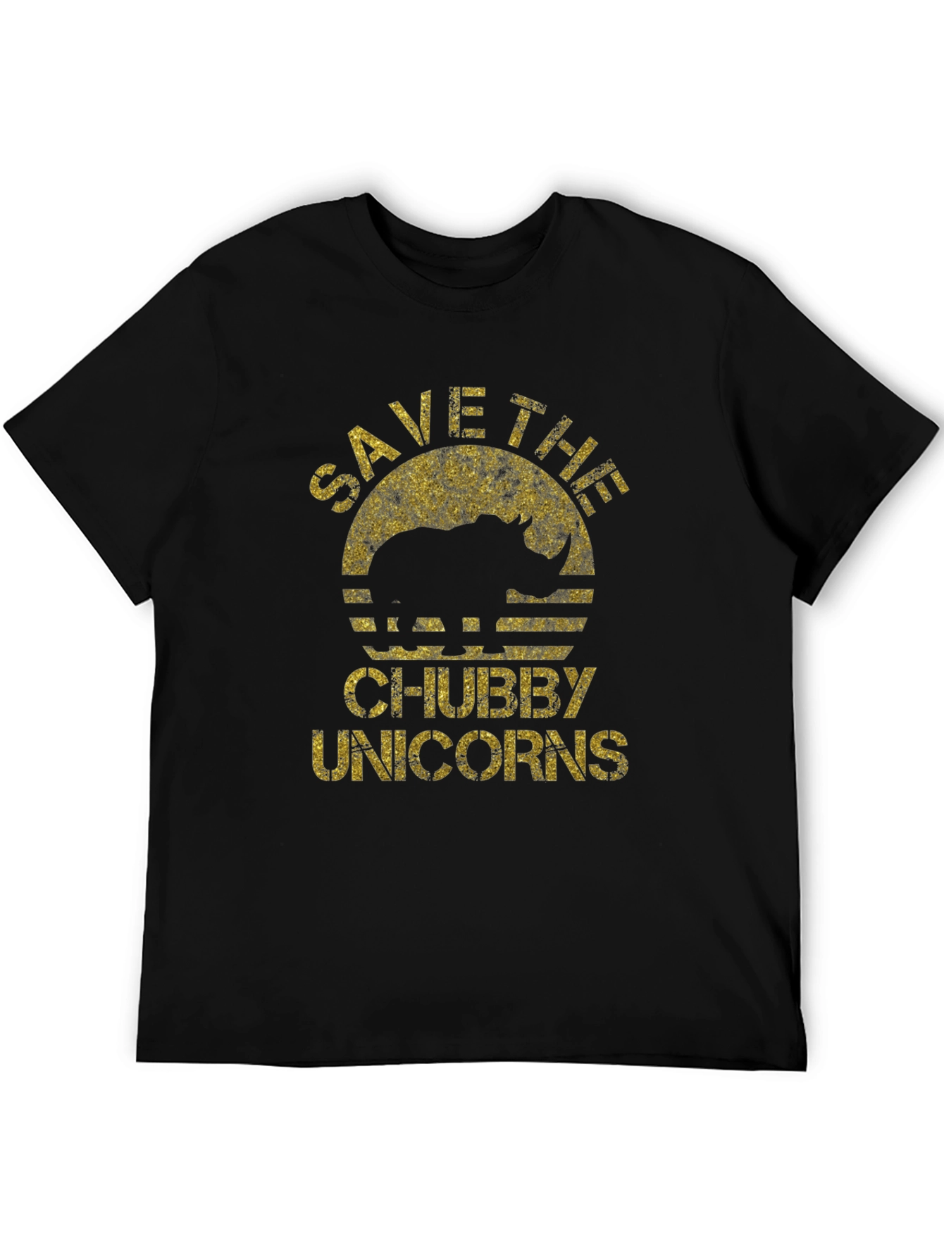 Save the Chubby Unicorns Black T-Shirt