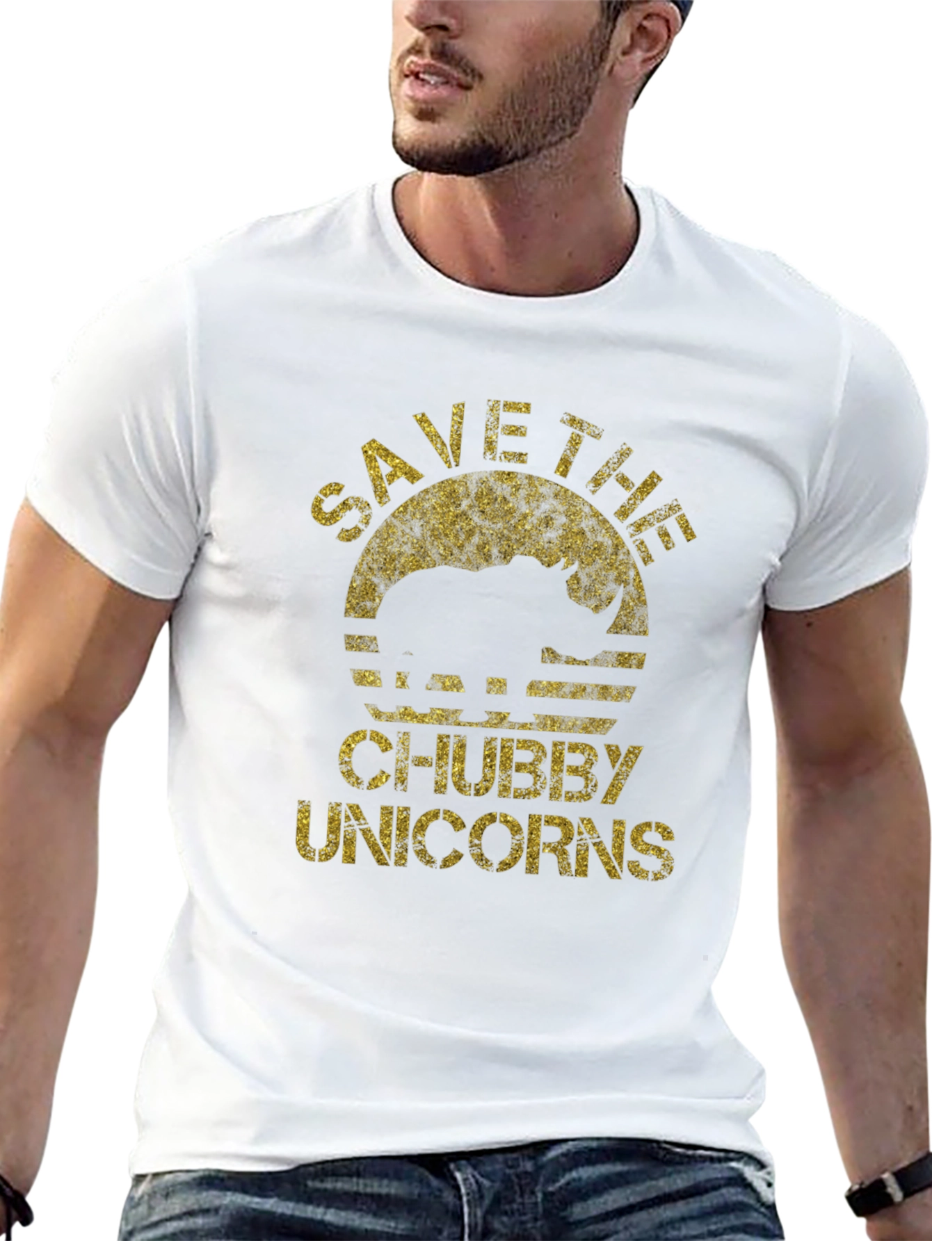 Save the Chubby Unicorns Black T-Shirt