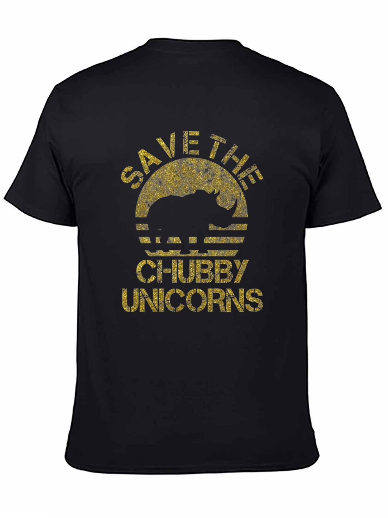Save the Chubby Unicorns Black T-Shirt