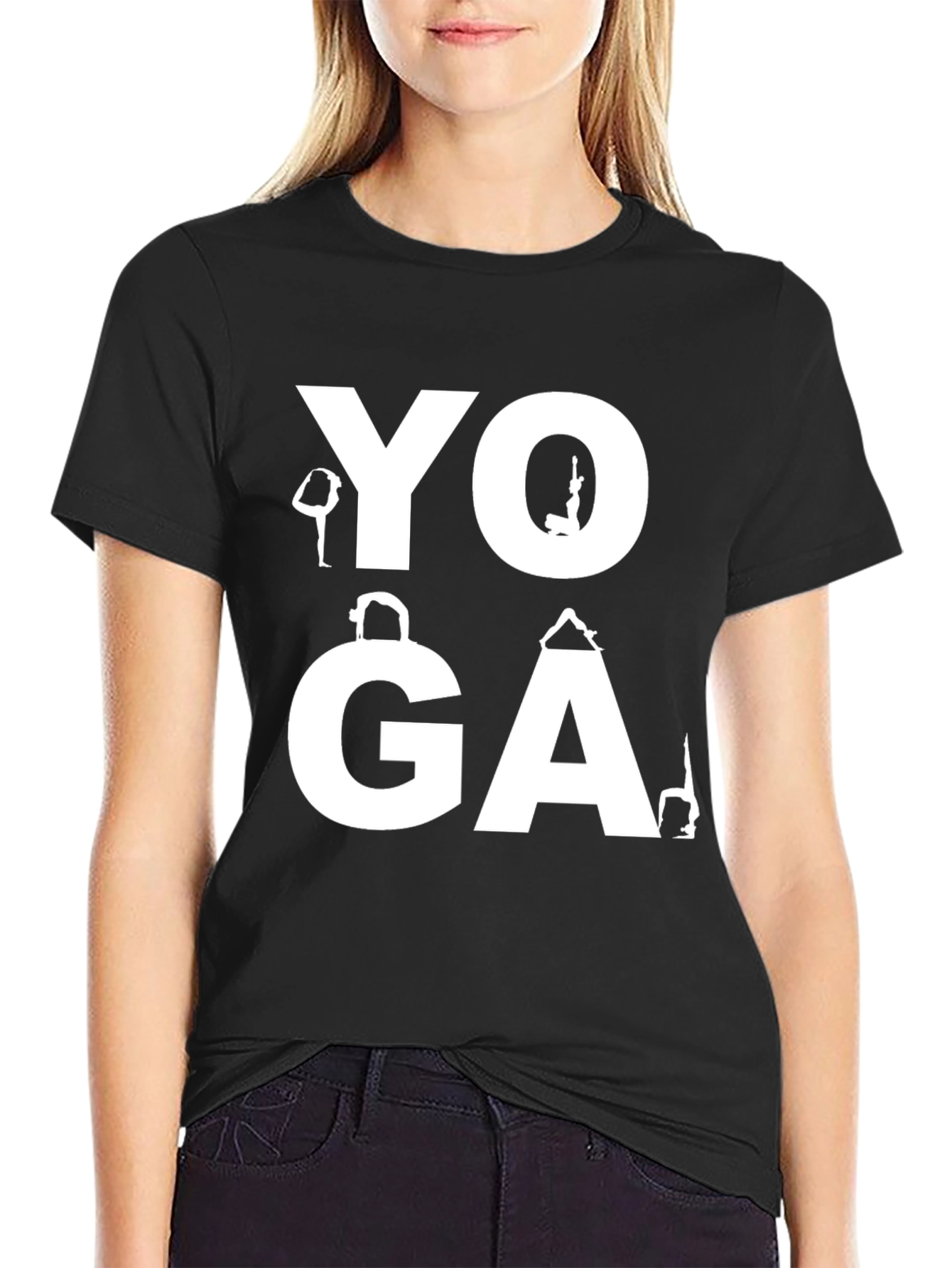 Yoga Pose Graphic Tee - Black
