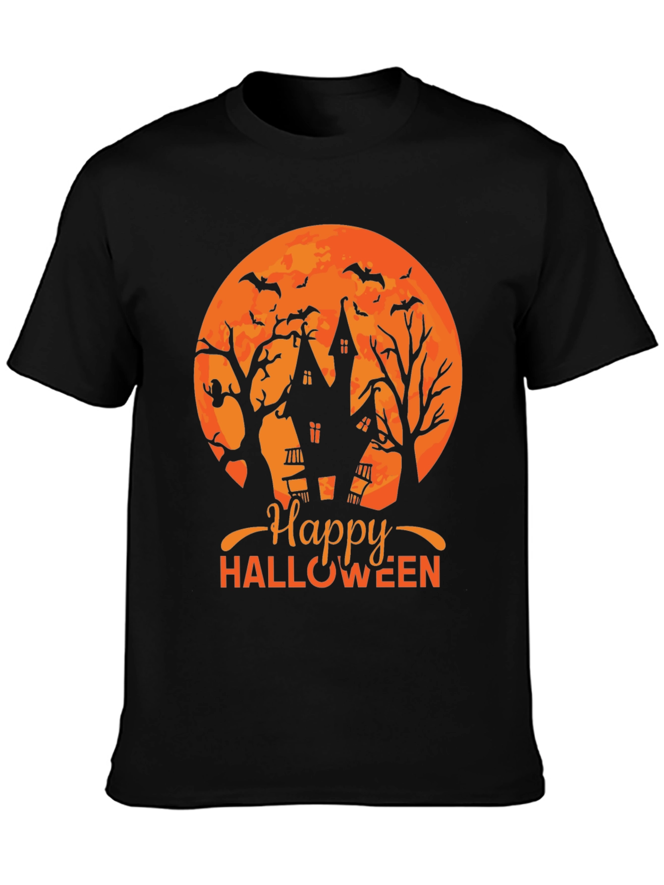 Happy Halloween T-Shirt - Spooky Haunted House Design