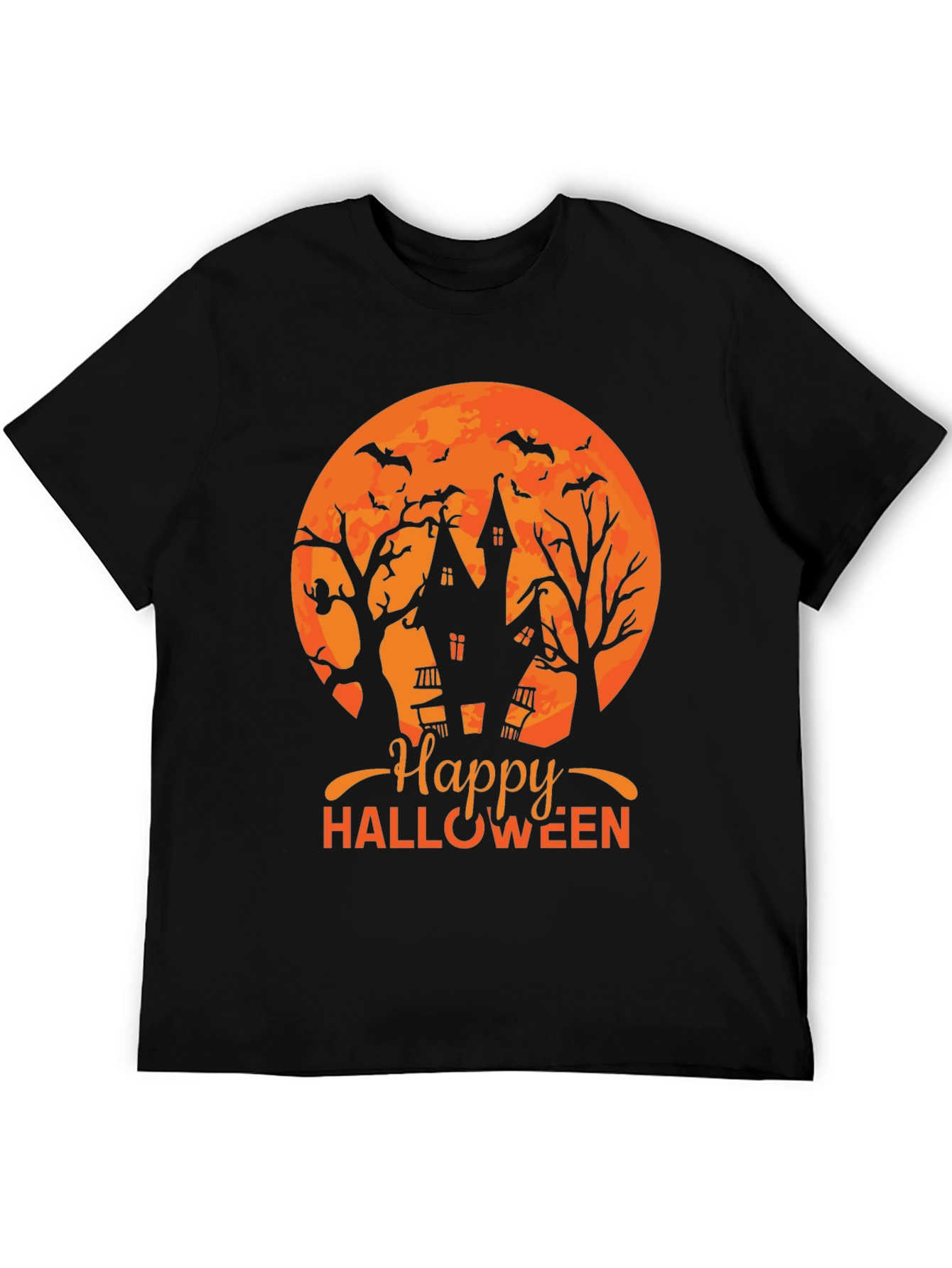 Happy Halloween T-Shirt - Spooky Haunted House Design