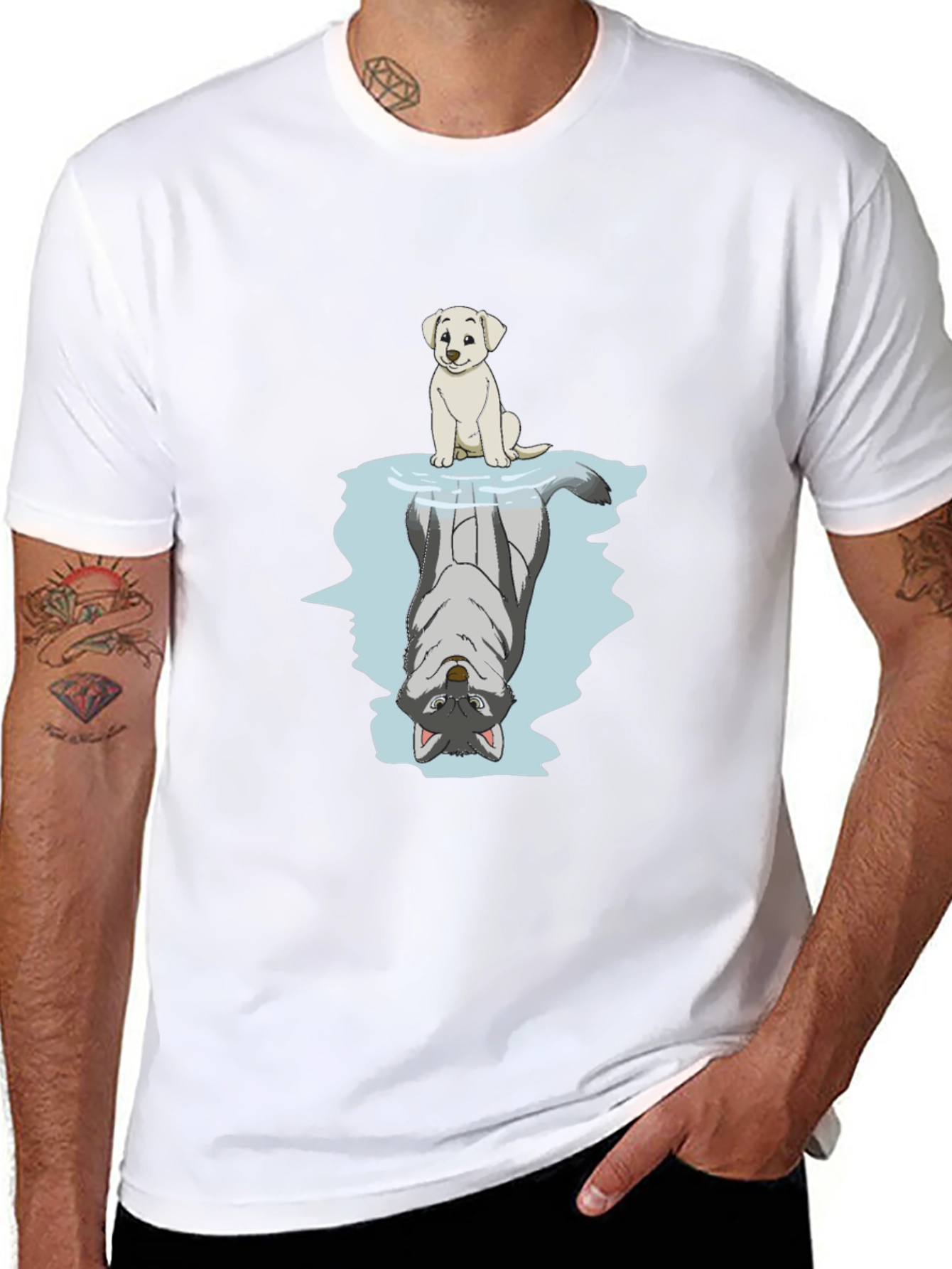 Dog & Wolf Reflection Graphic Tee