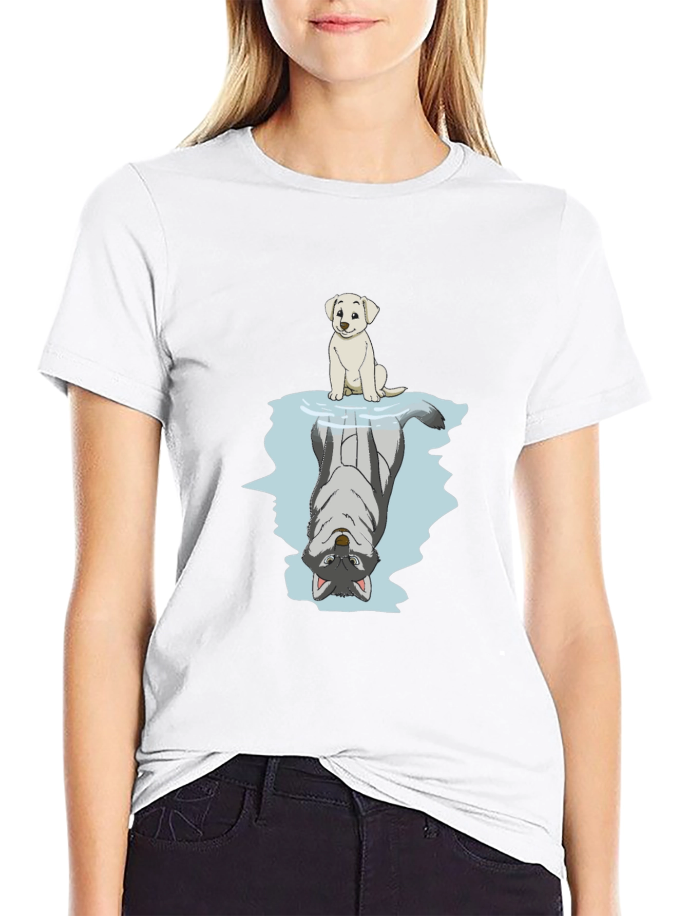 Dog & Wolf Reflection Graphic Tee