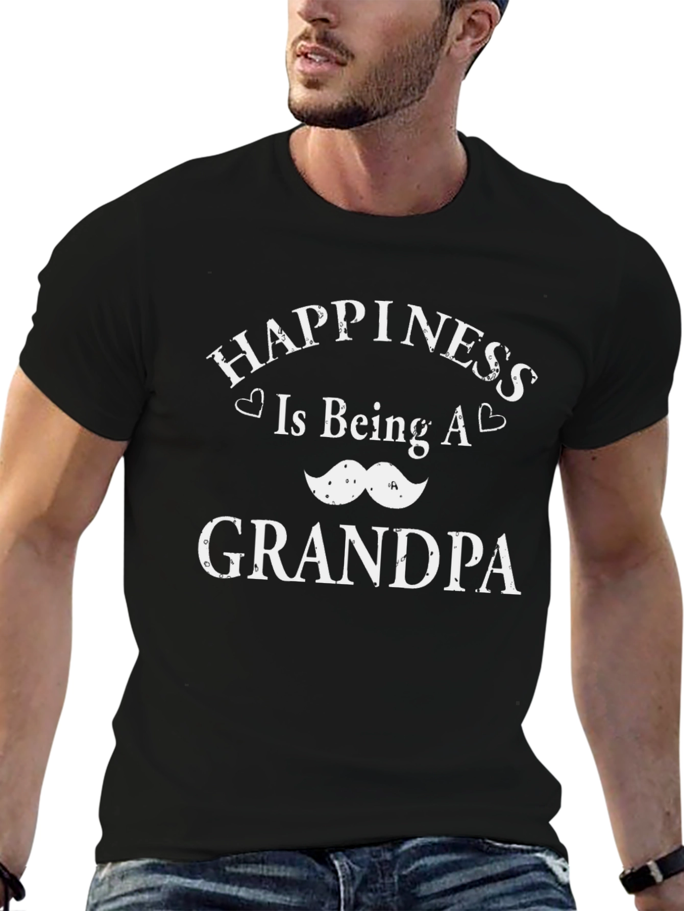 Happiness Is Being A Grandpa Graphic Tee