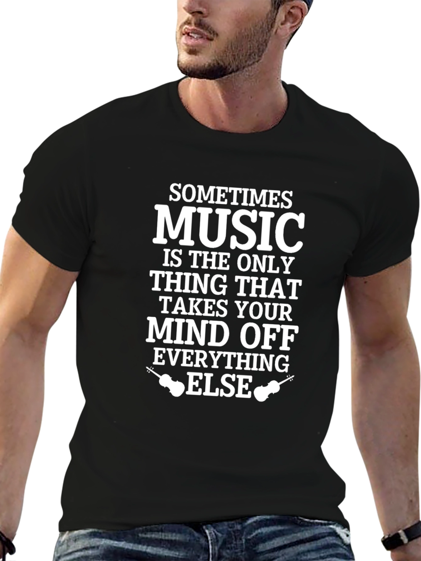 Music Mind Off T-Shirt - Stylish Black Cotton Tee