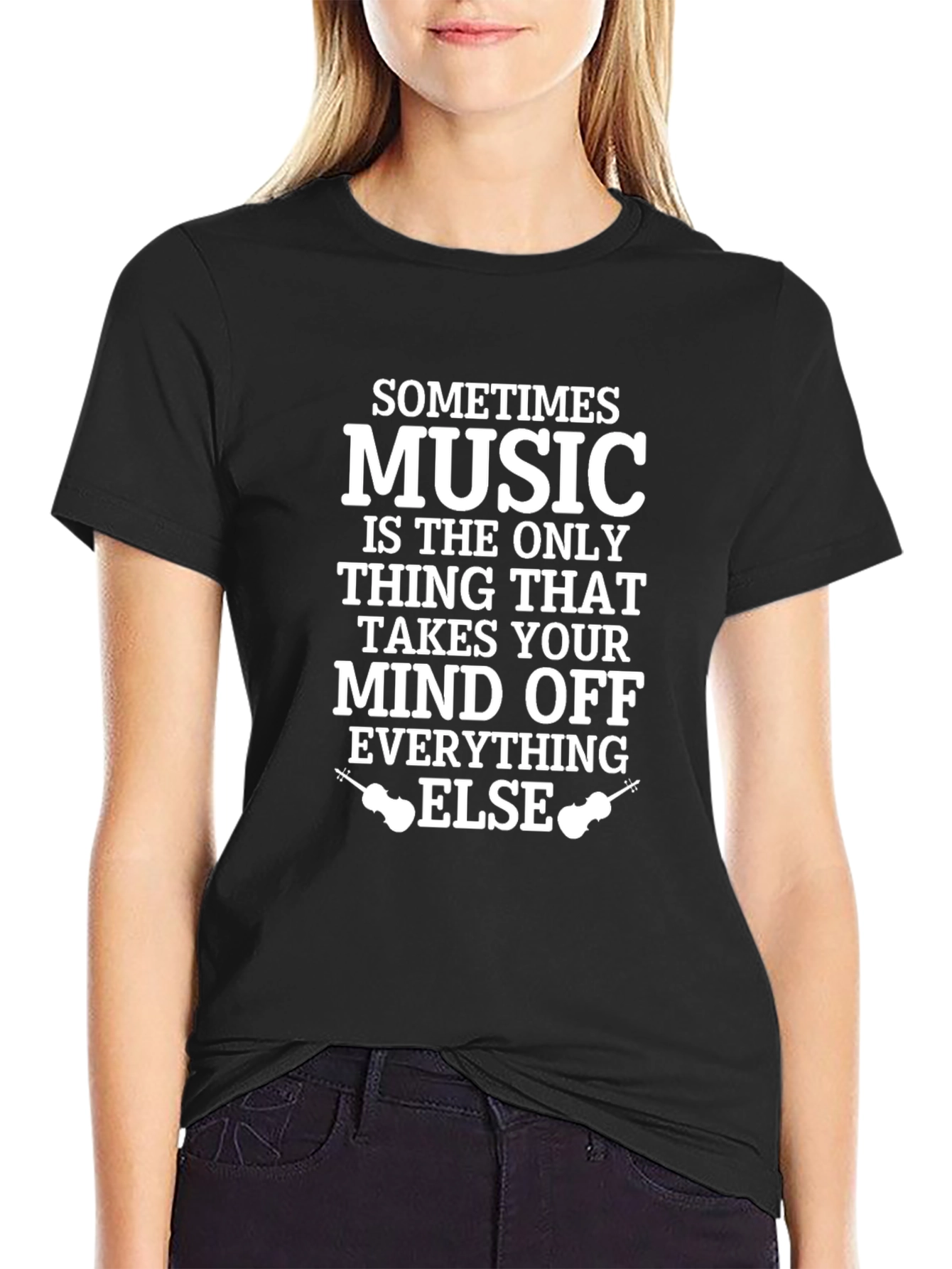 Music Mind Off T-Shirt - Stylish Black Cotton Tee
