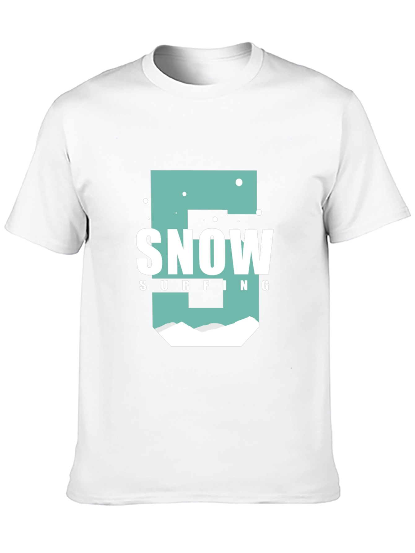 Snow Surfing Graphic T-Shirt Black Cotton Tee