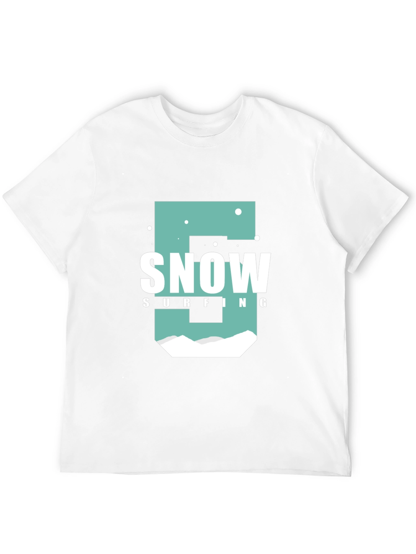 Snow Surfing Graphic T-Shirt Black Cotton Tee