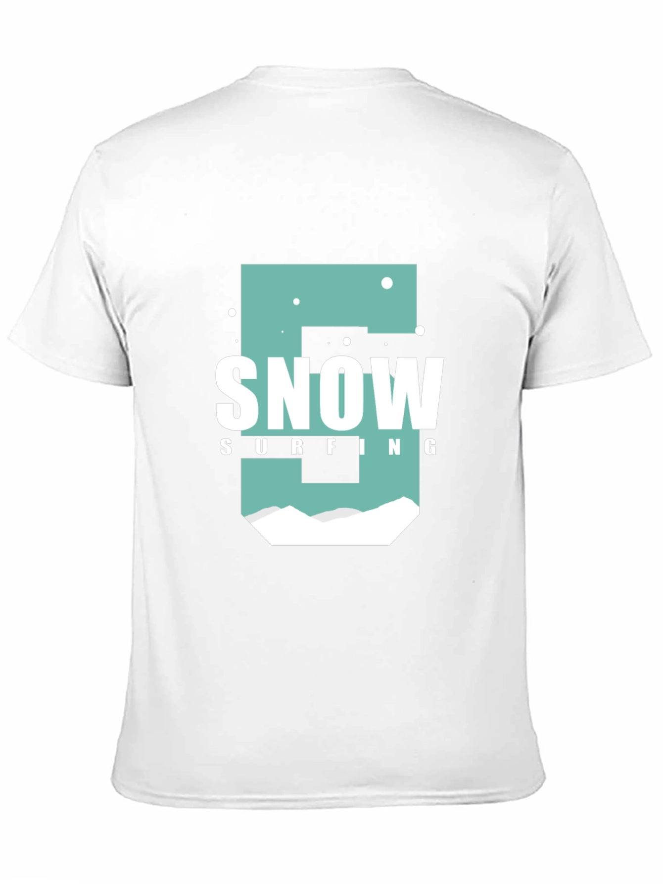 Snow Surfing Graphic T-Shirt Black Cotton Tee