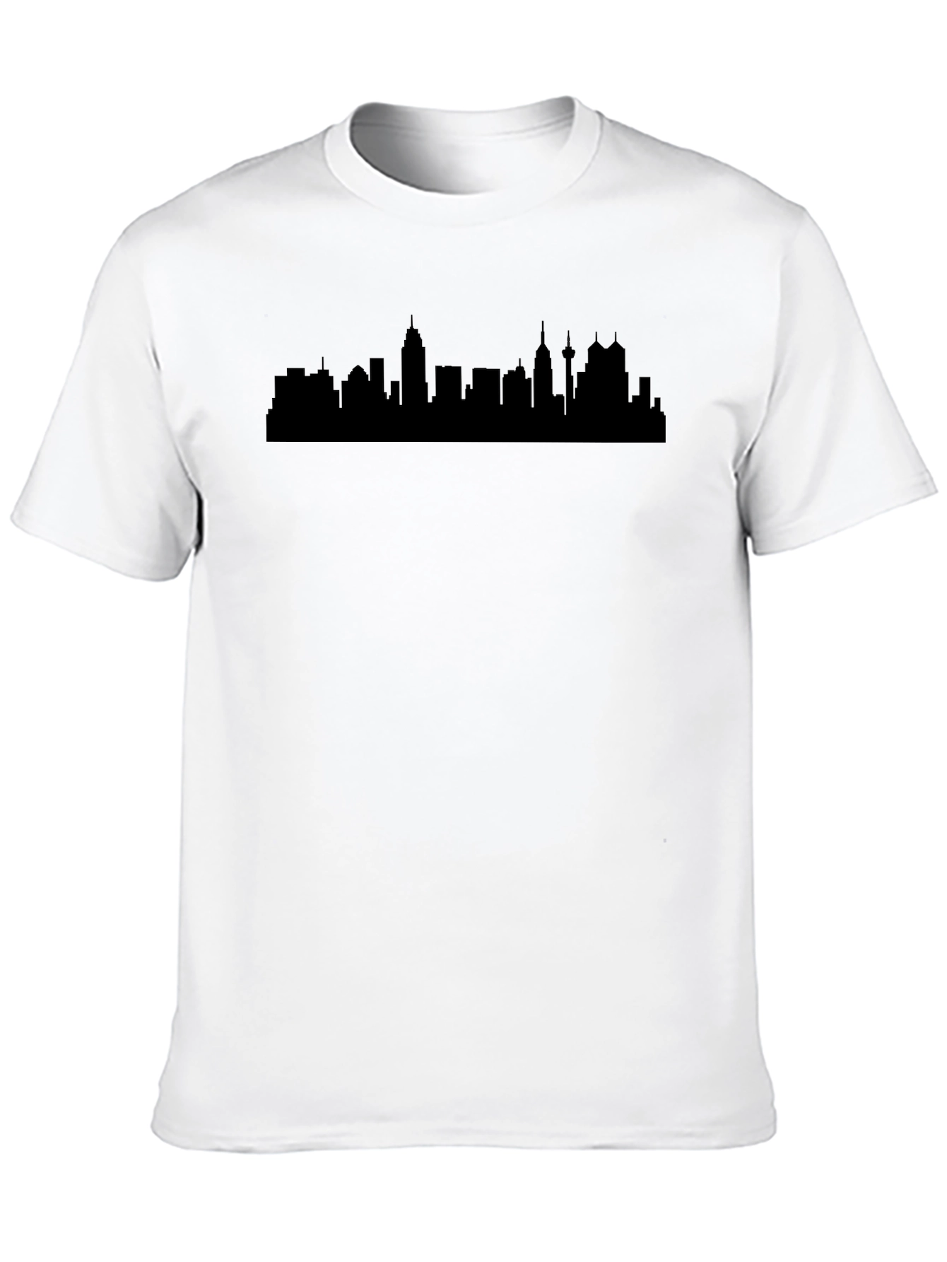 Cityscape Silhouette Graphic Black T-Shirt