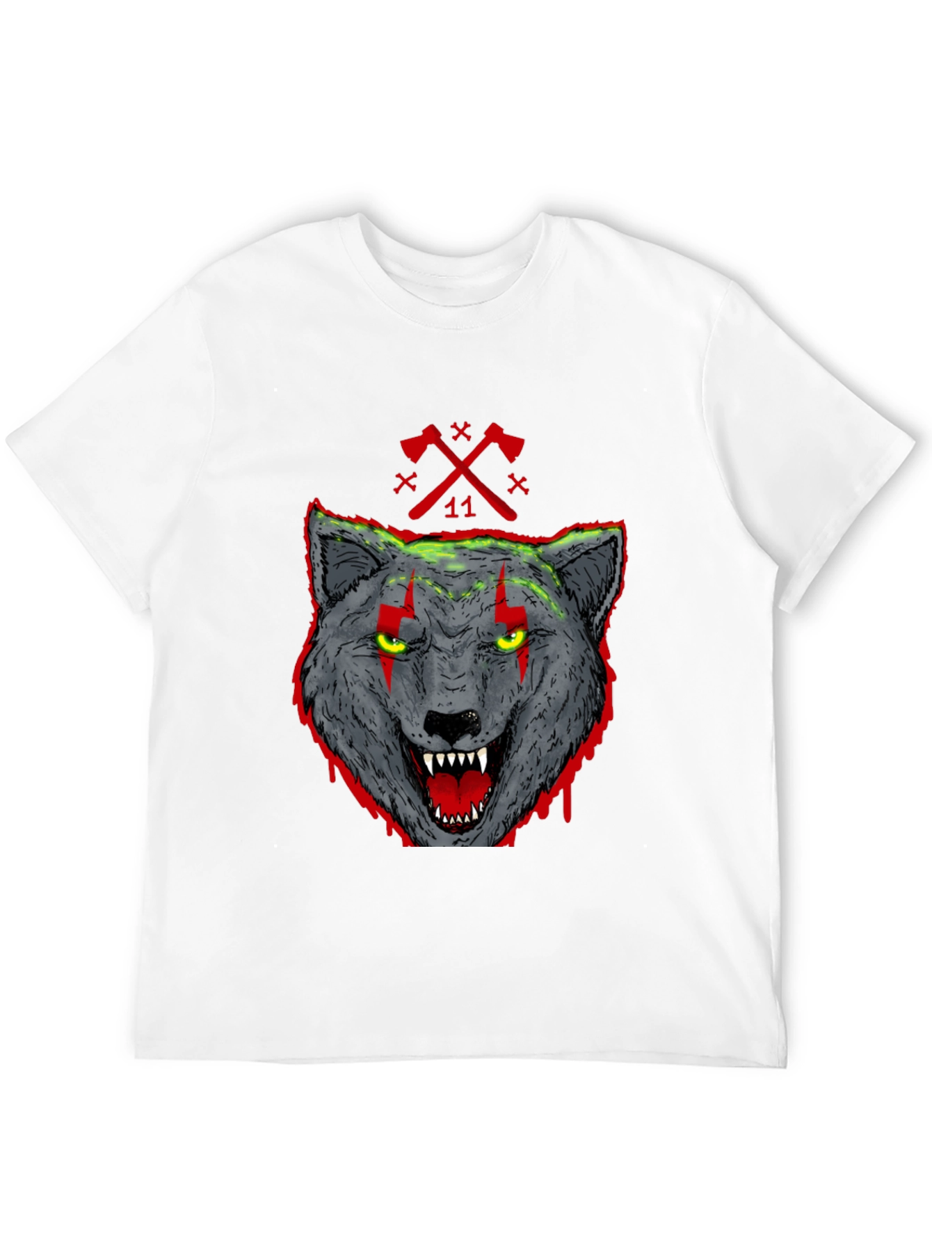 Wolf Graphic Print T-Shirt - Mens Black Tee