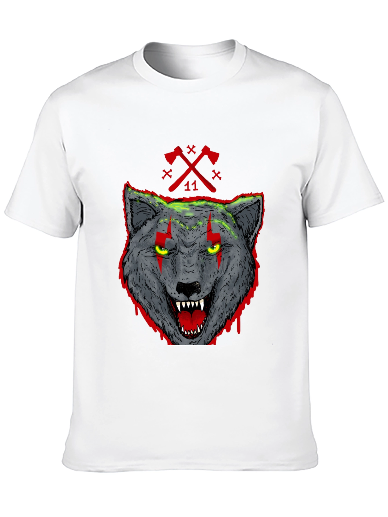 Wolf Graphic Print T-Shirt - Mens Black Tee