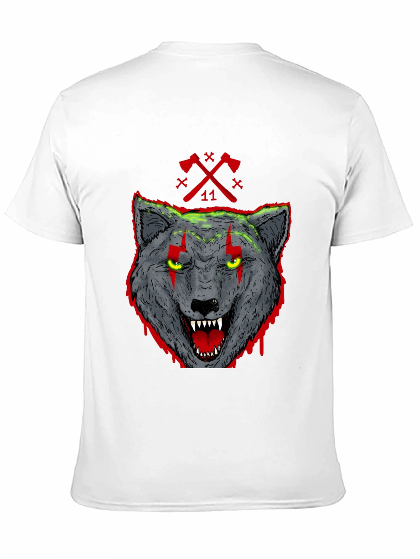 Wolf Graphic Print T-Shirt - Mens Black Tee