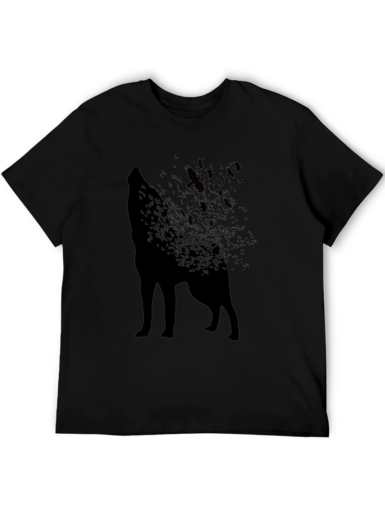 Wolf Silhouette T-Shirt - Unique Bird Design