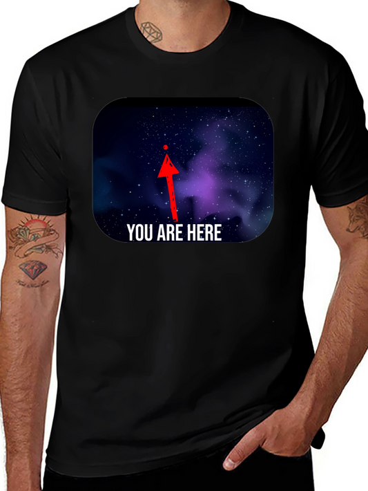 You Are Here Space Graphic Tee - Soft Cotton Unisex T-Shirt