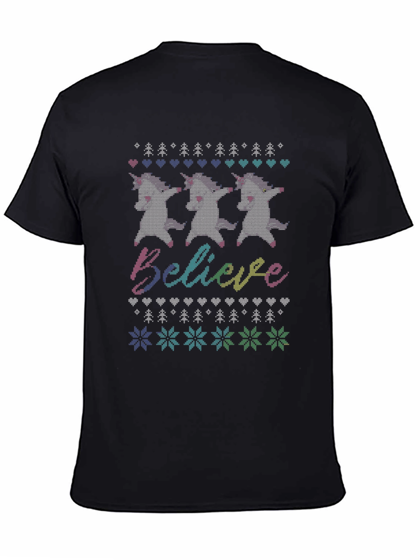 Unicorn Believe Ugly Christmas Sweater T-Shirt