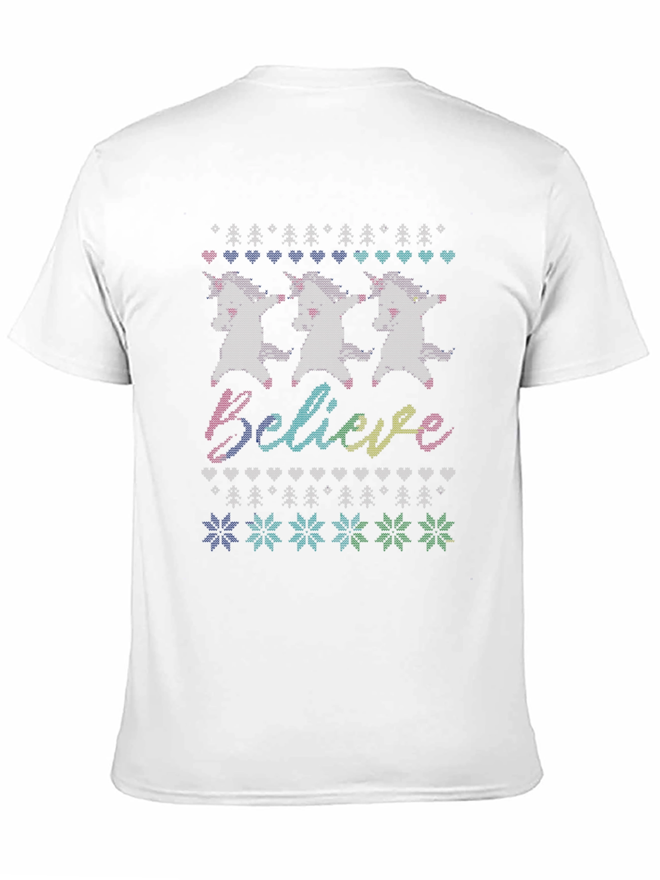 Unicorn Believe Ugly Christmas Sweater T-Shirt