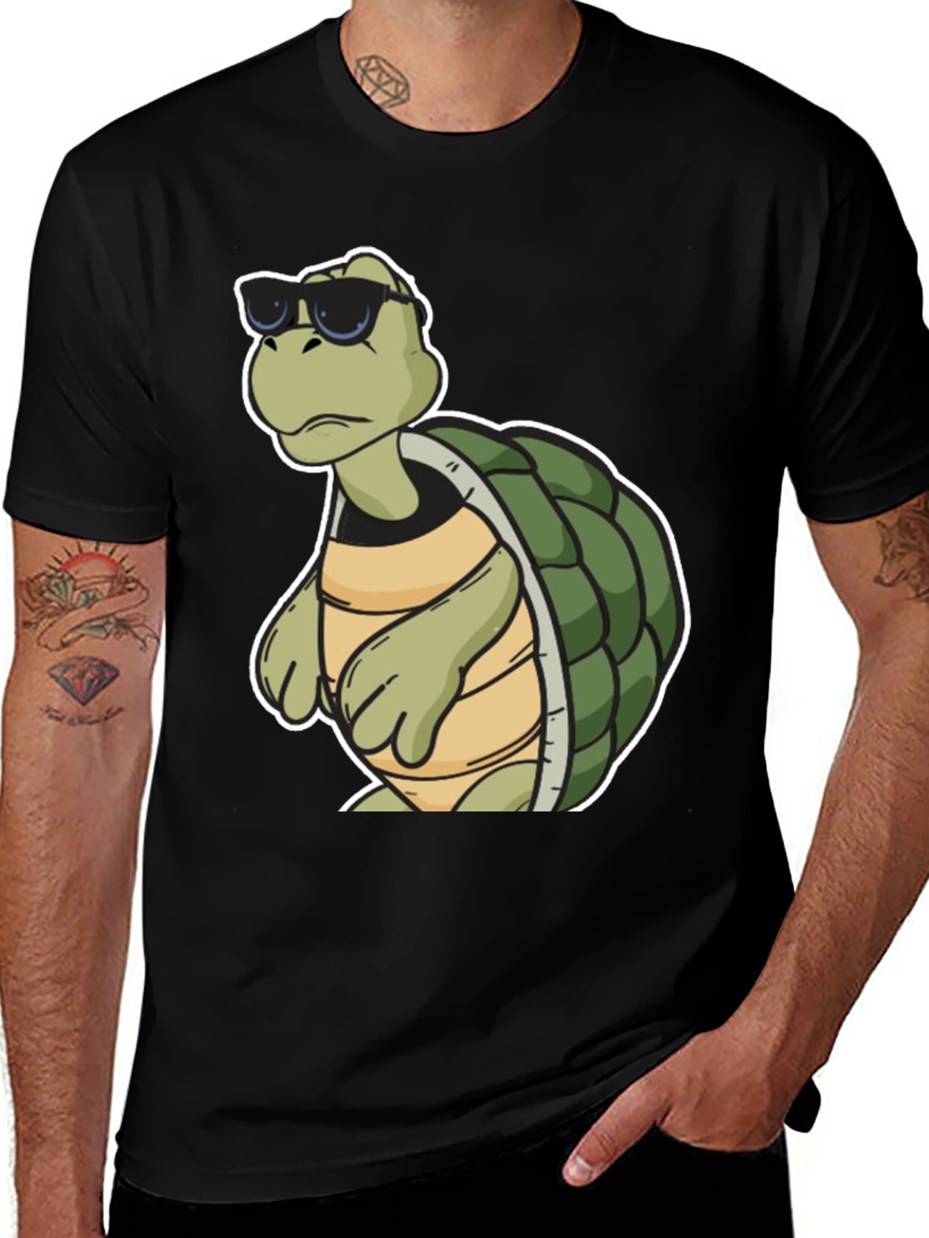 Cool Turtle Graphic Tee - Black T-Shirt