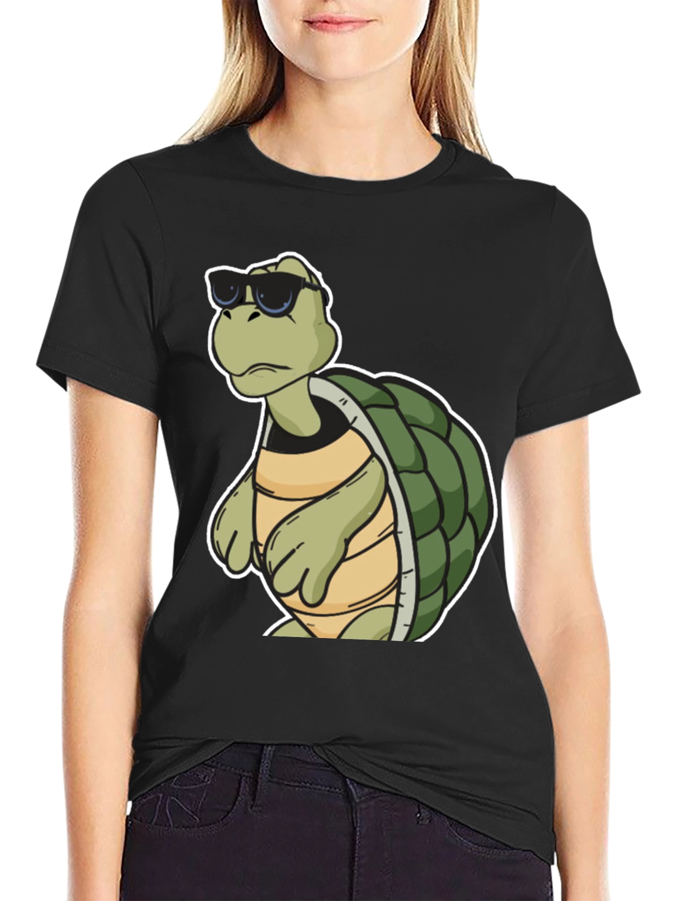Cool Turtle Graphic Tee - Black T-Shirt