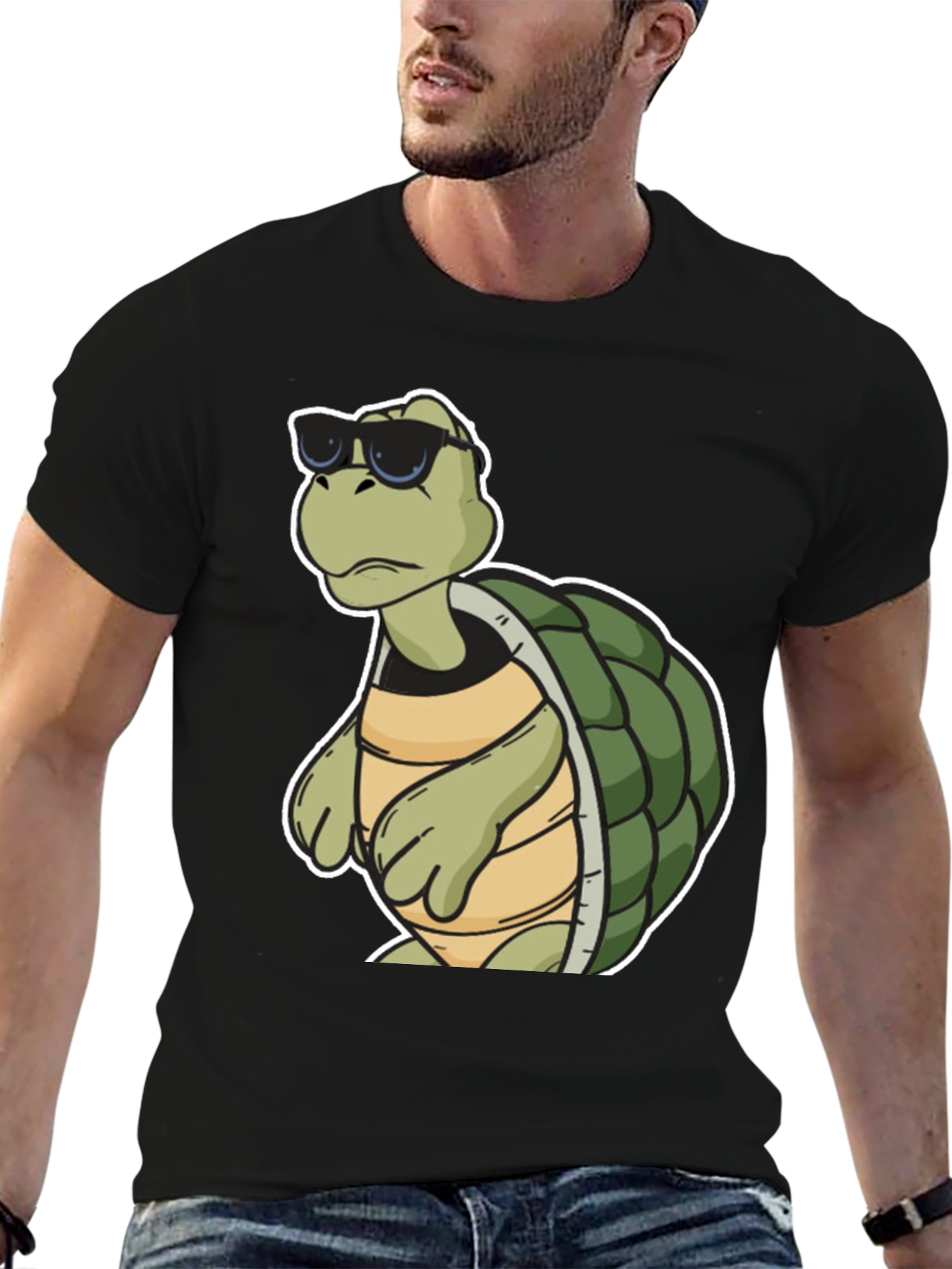 Cool Turtle Graphic Tee - Black T-Shirt