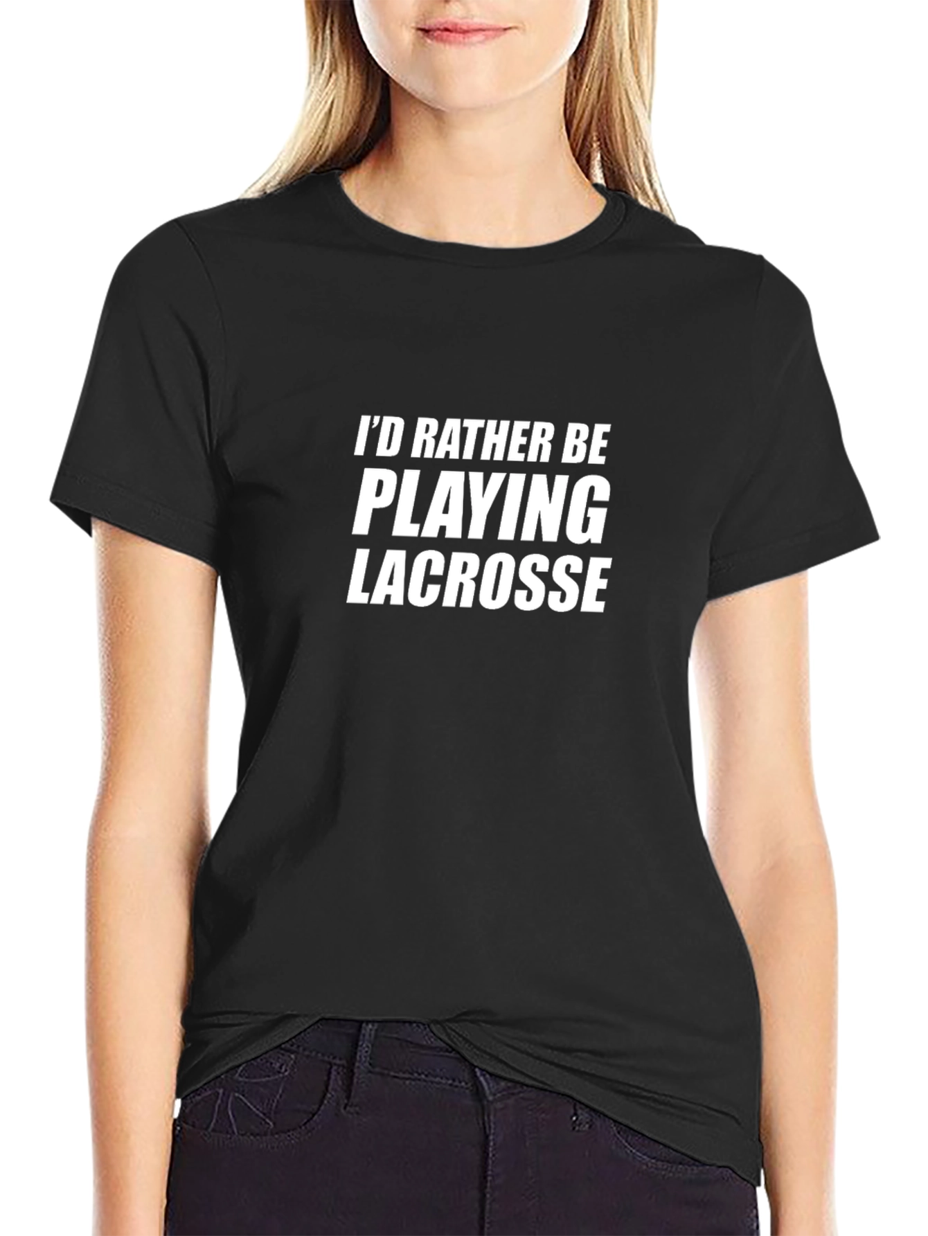Id Rather Be Playing Lacrosse Graphic Tee