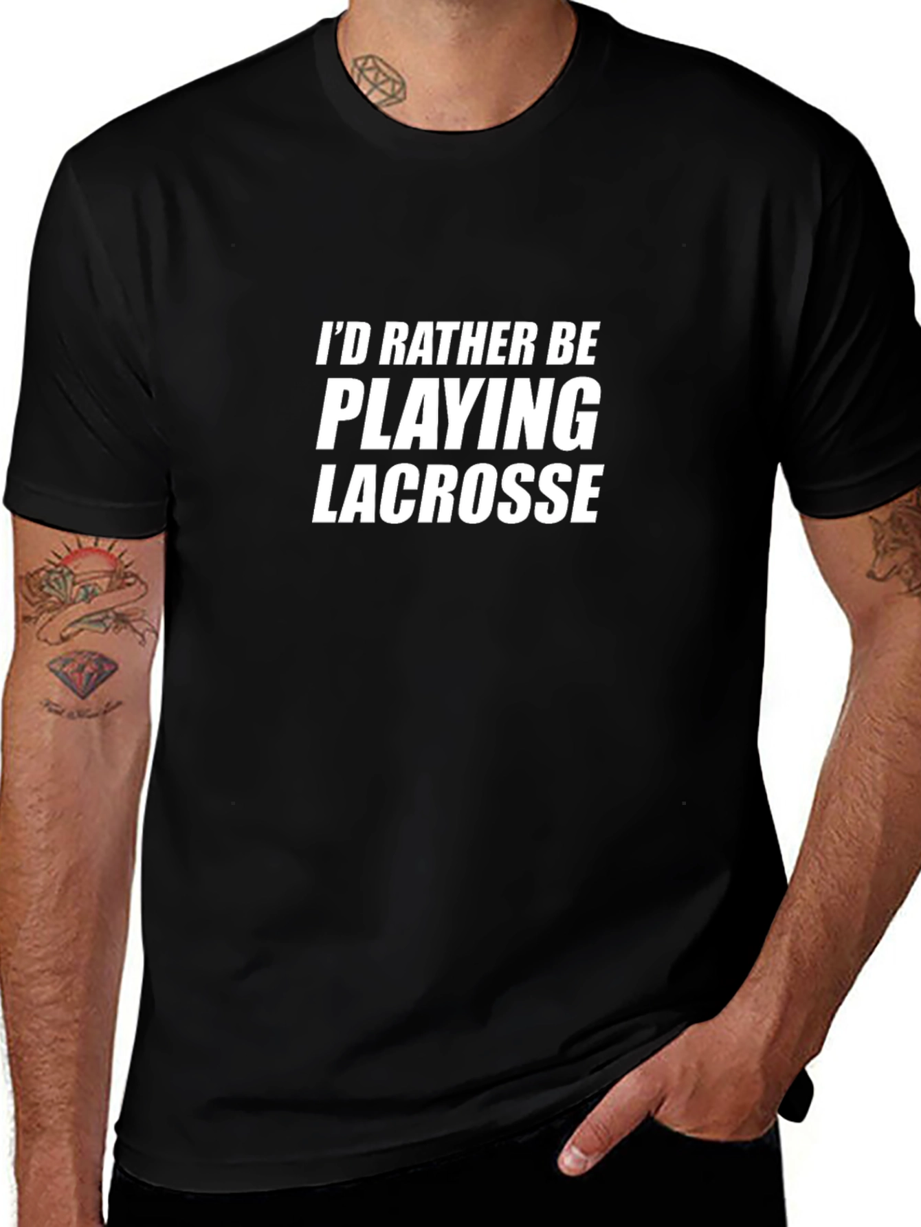 Id Rather Be Playing Lacrosse Graphic Tee