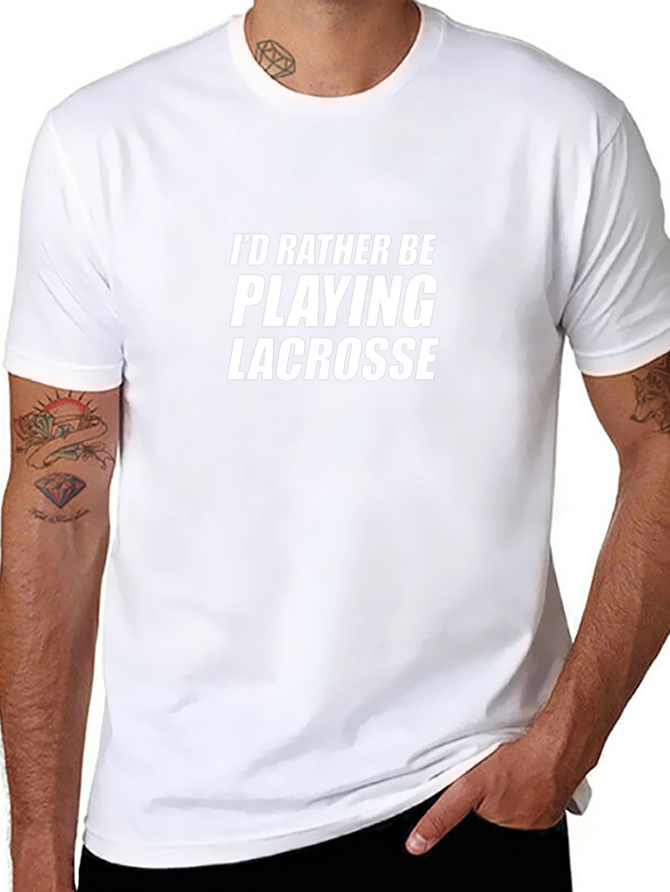 Id Rather Be Playing Lacrosse Graphic Tee