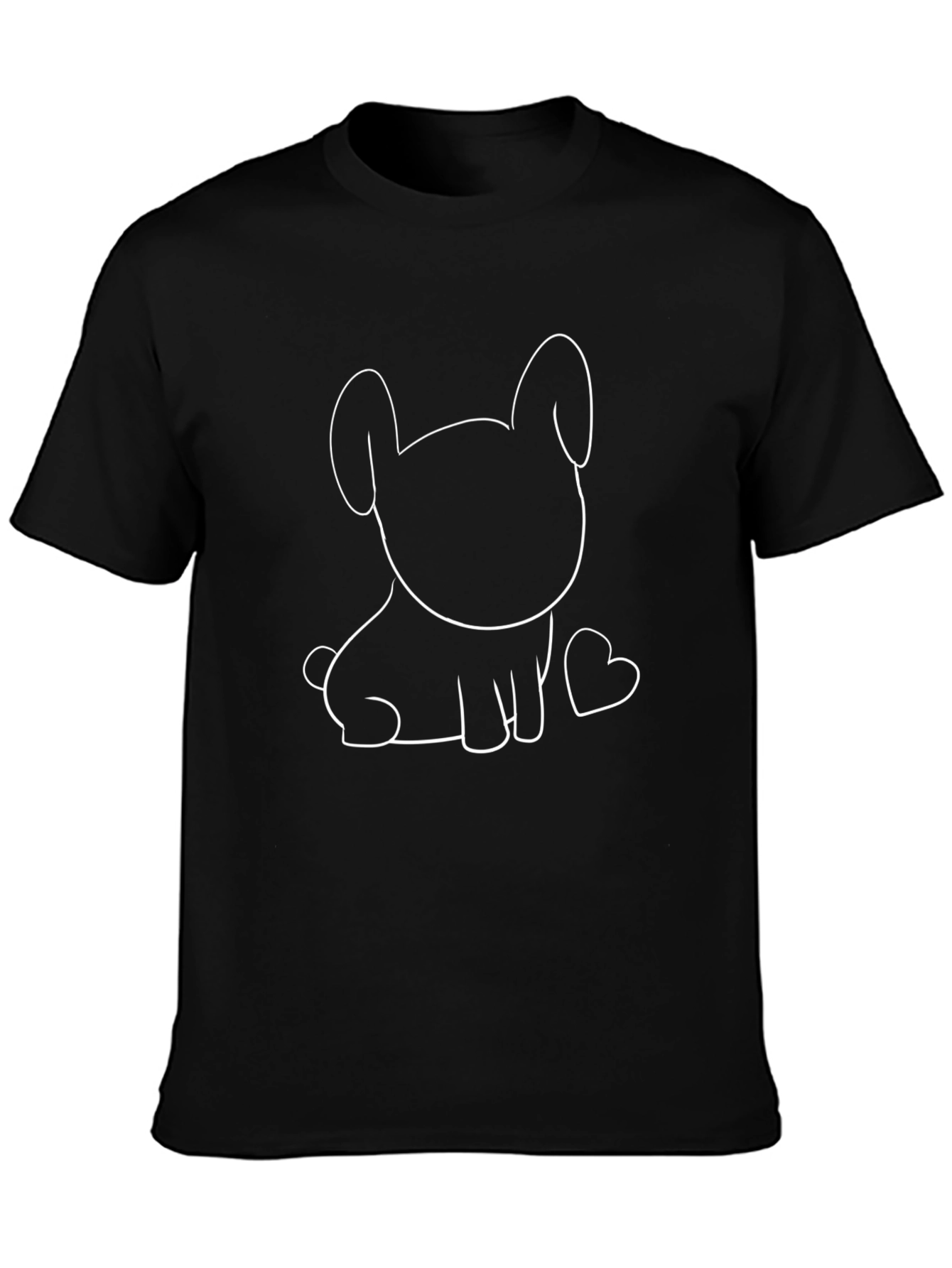 Cute Puppy Graphic Tee - Black