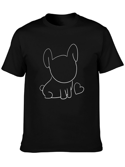 Cute Puppy Graphic Tee - Black