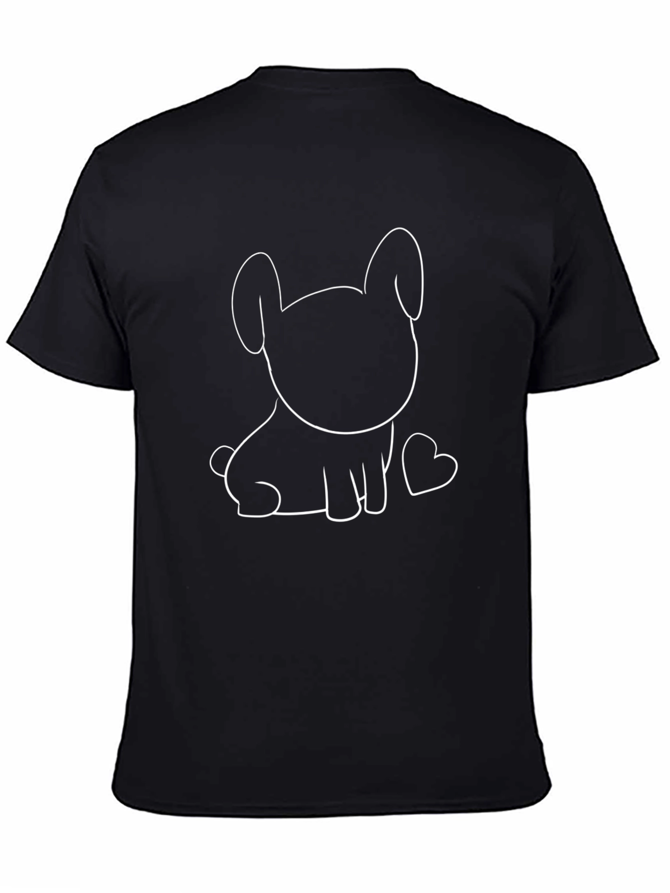 Cute Puppy Graphic Tee - Black