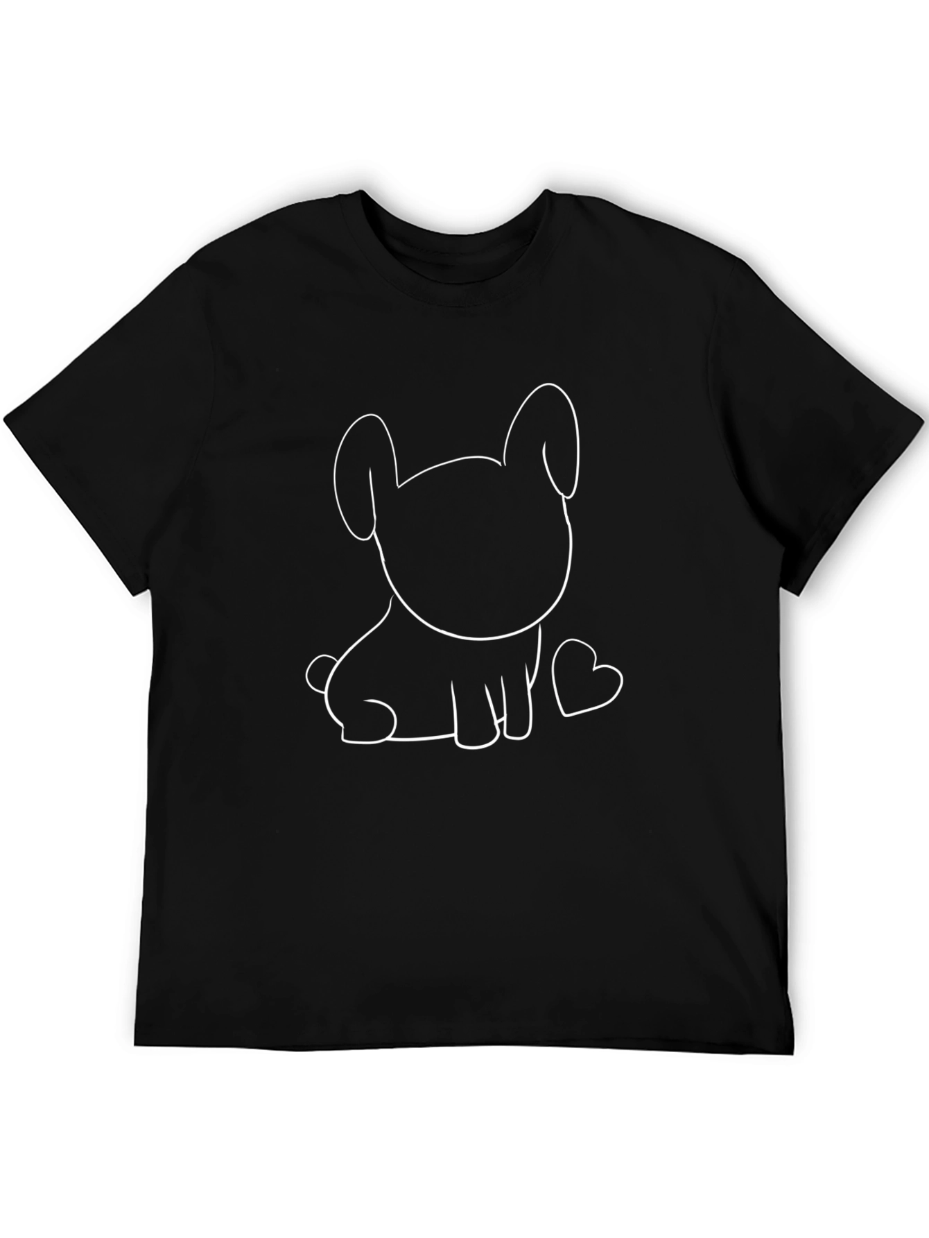Cute Puppy Graphic Tee - Black