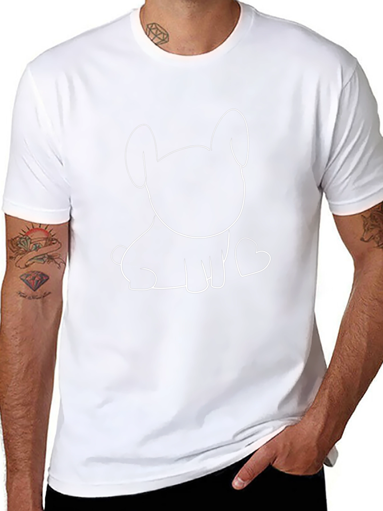 Cute Puppy Graphic Tee - Black
