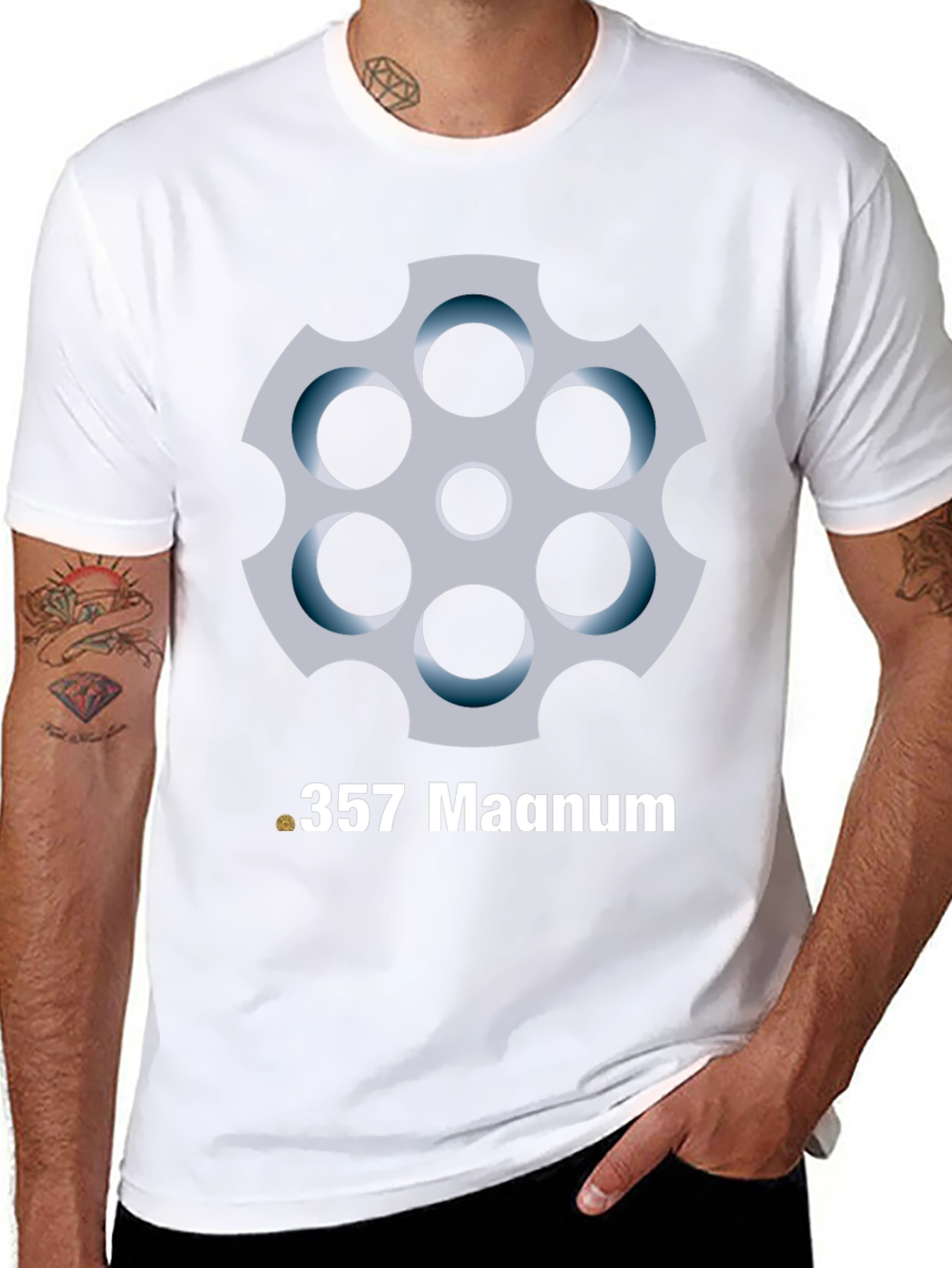 .357 Magnum T-Shirt - Revolver Cylinder Graphic Tee