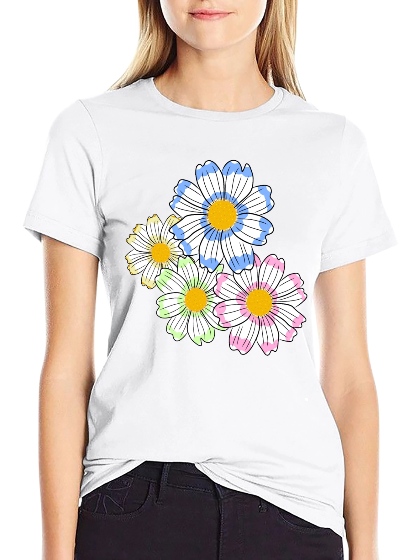 Floral Graphic Print T-Shirt - Soft Cotton Blend