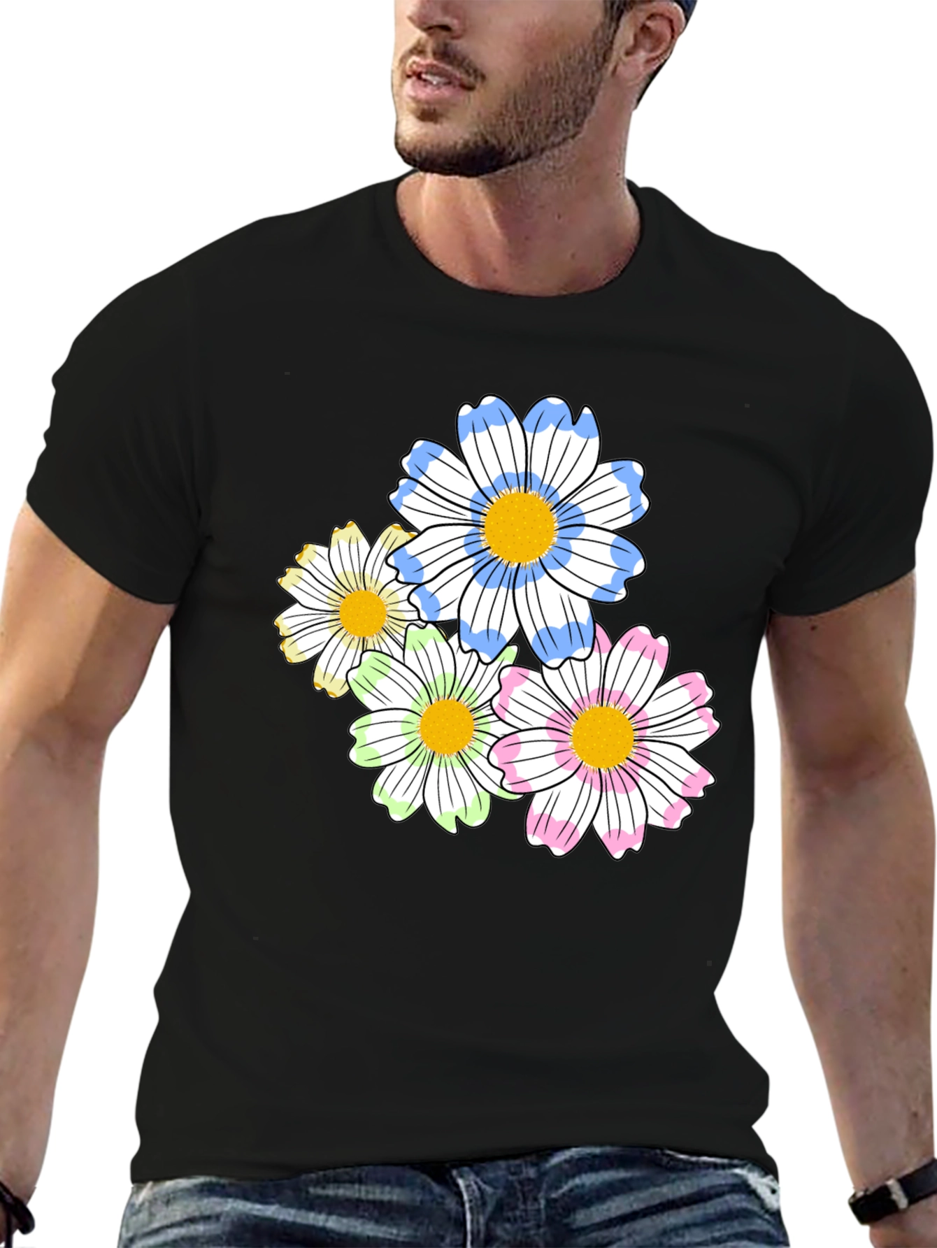 Floral Graphic Print T-Shirt - Soft Cotton Blend