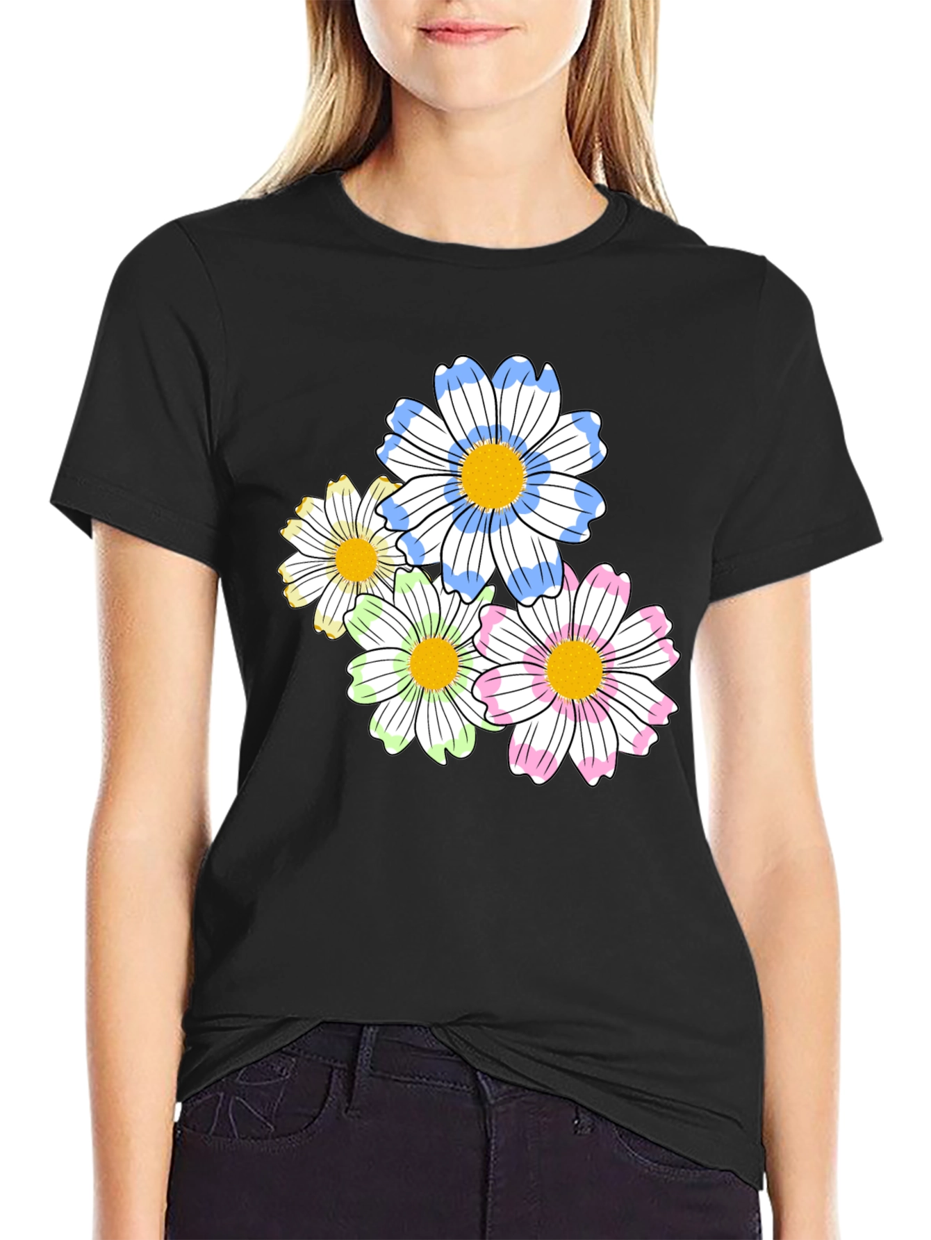 Floral Graphic Print T-Shirt - Soft Cotton Blend