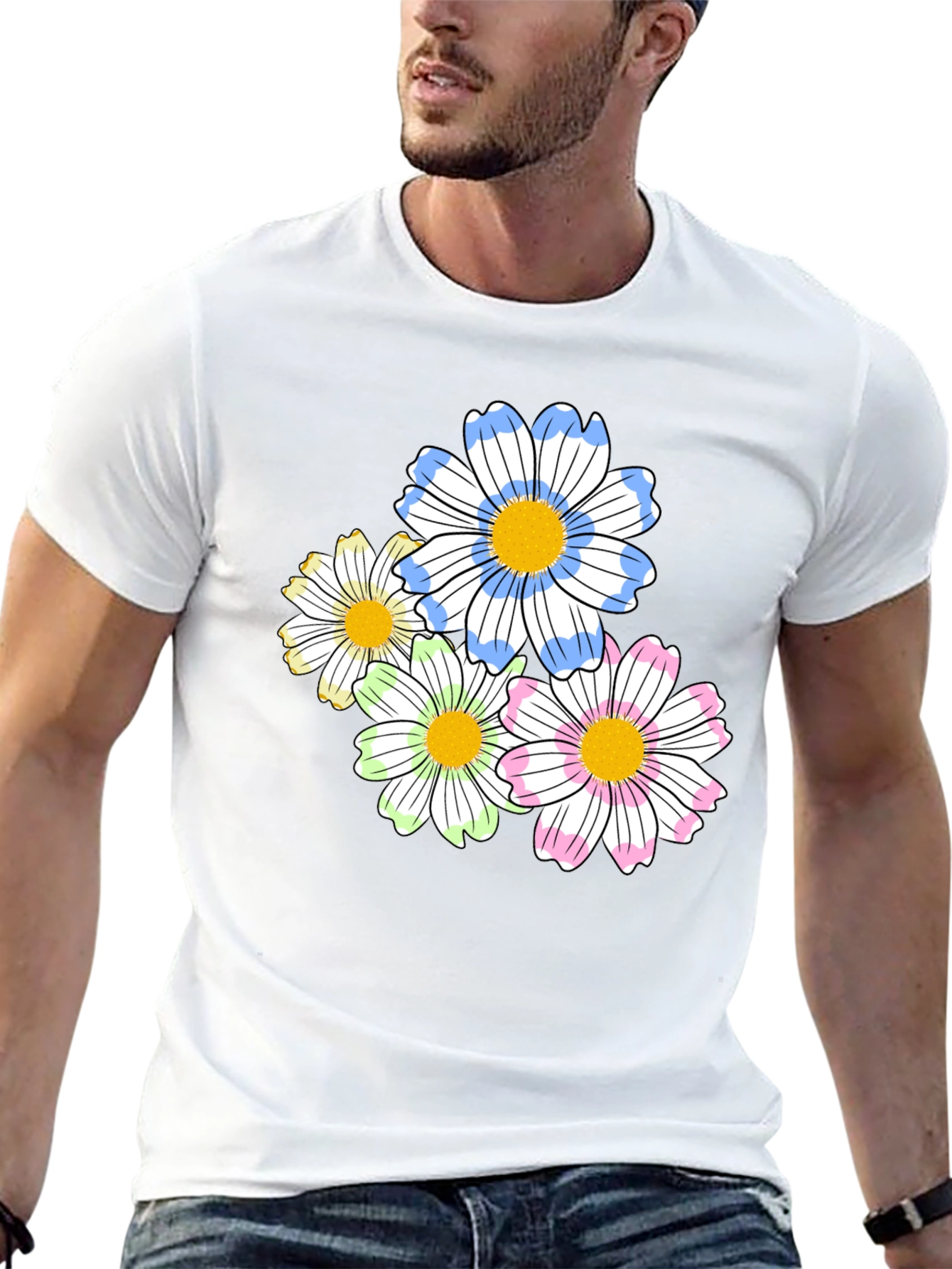 Floral Graphic Print T-Shirt - Soft Cotton Blend